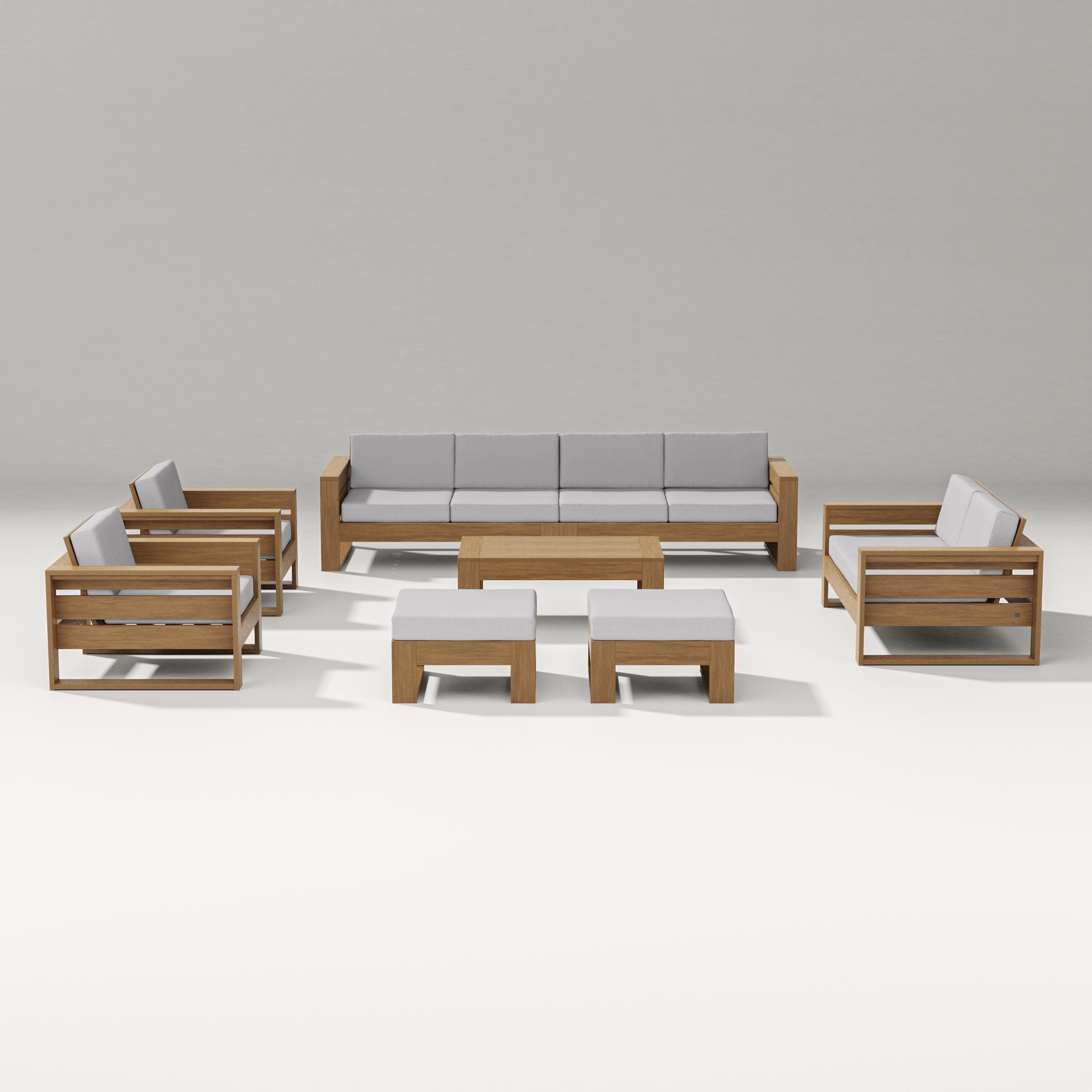 Latitude 8-Piece Lounge Sofa Set in Natural / Granite