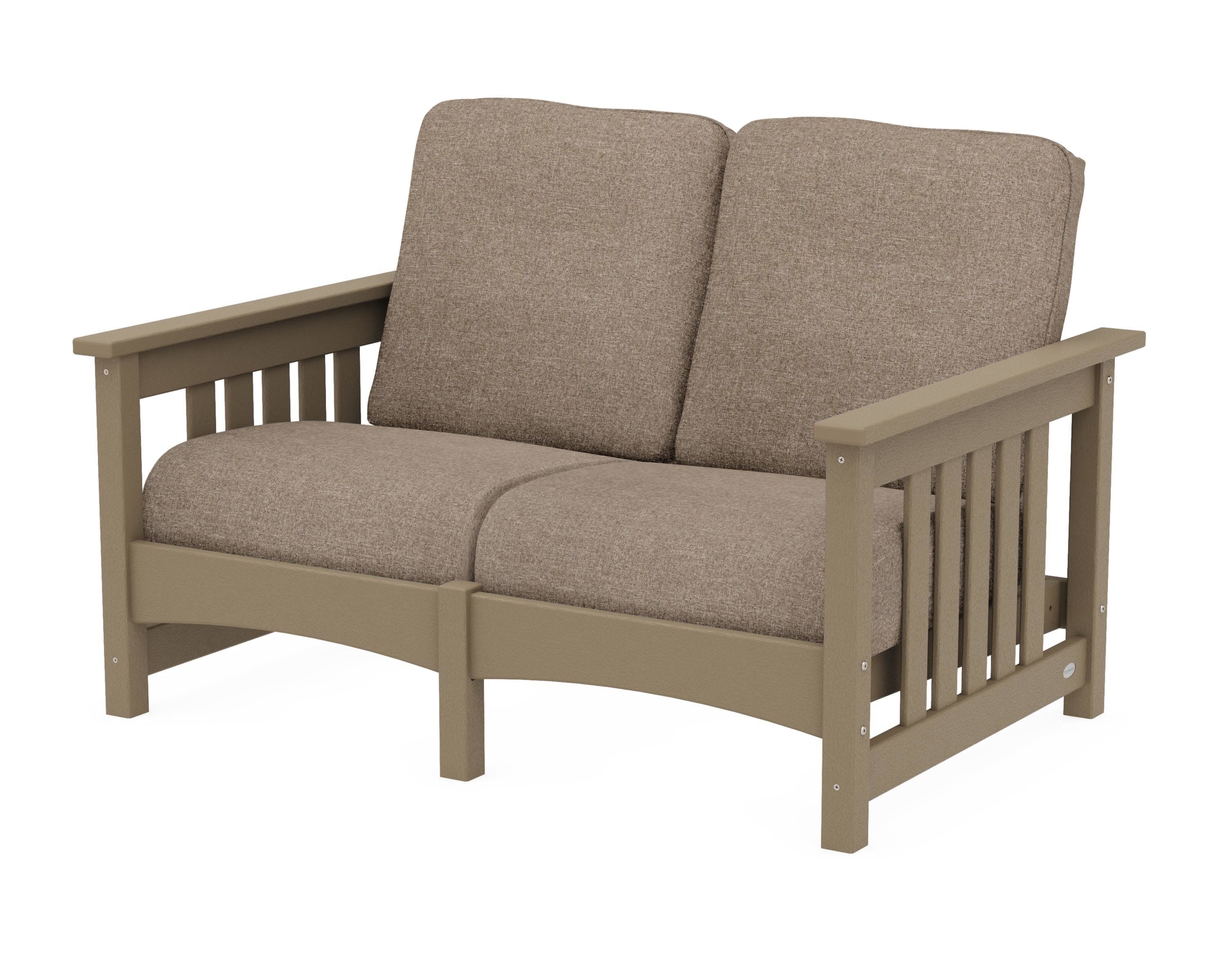 Club Mission Loveseat in Vintage Sahara / Spiced Burlap