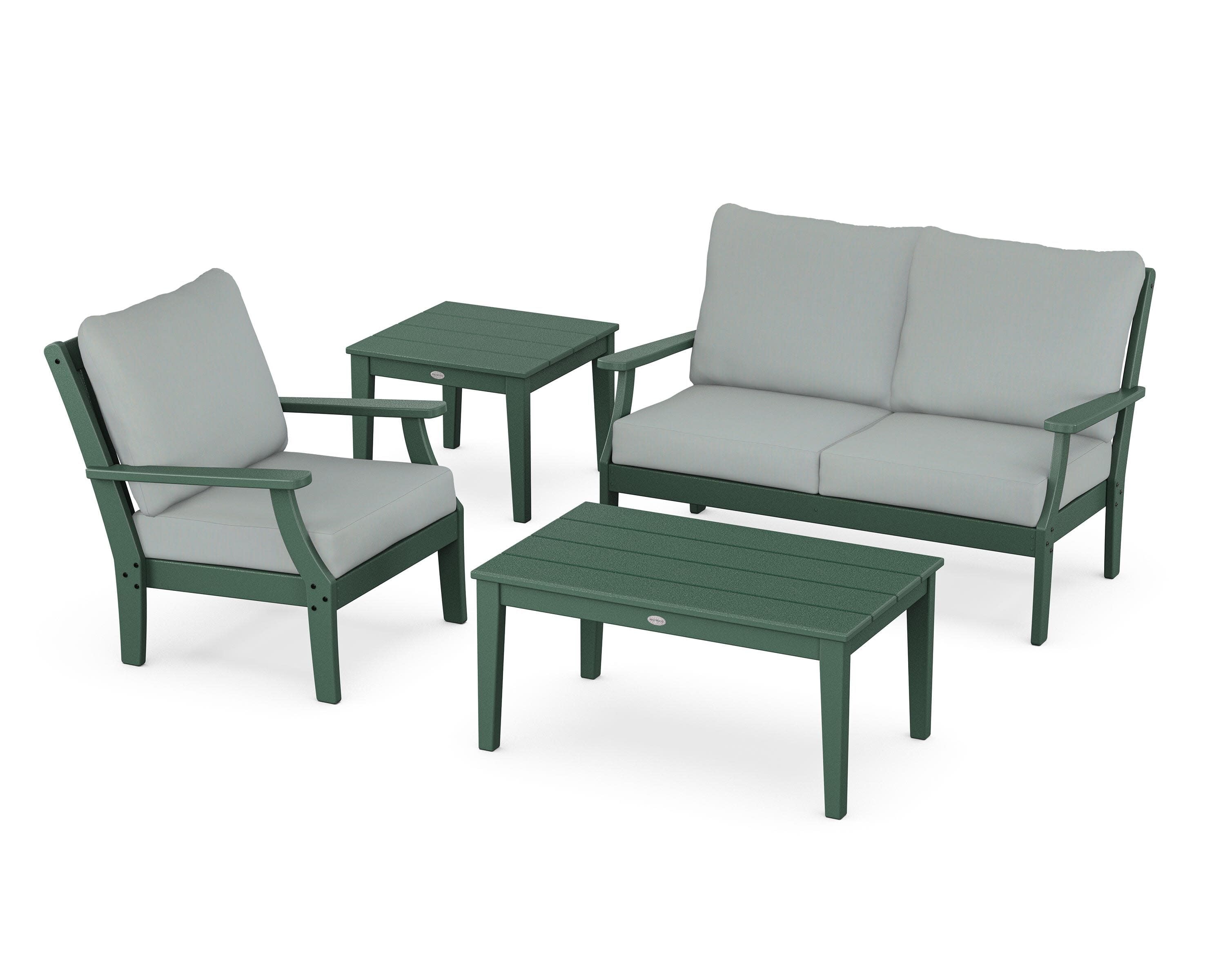 Braxton 4-Piece Deep Seating Set in Green / Spa