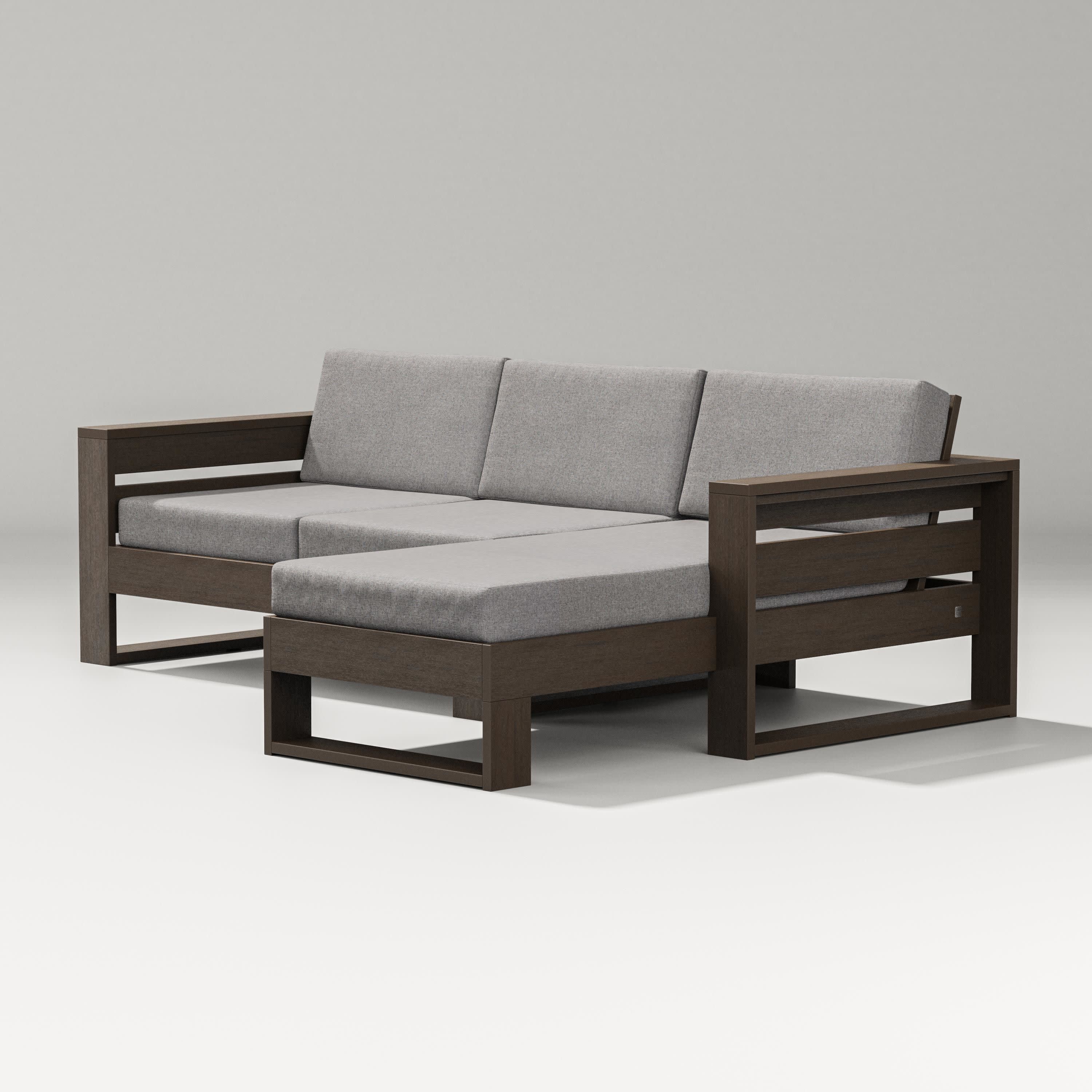 Latitude Right Chaise Sectional in Kona / Grey Mist