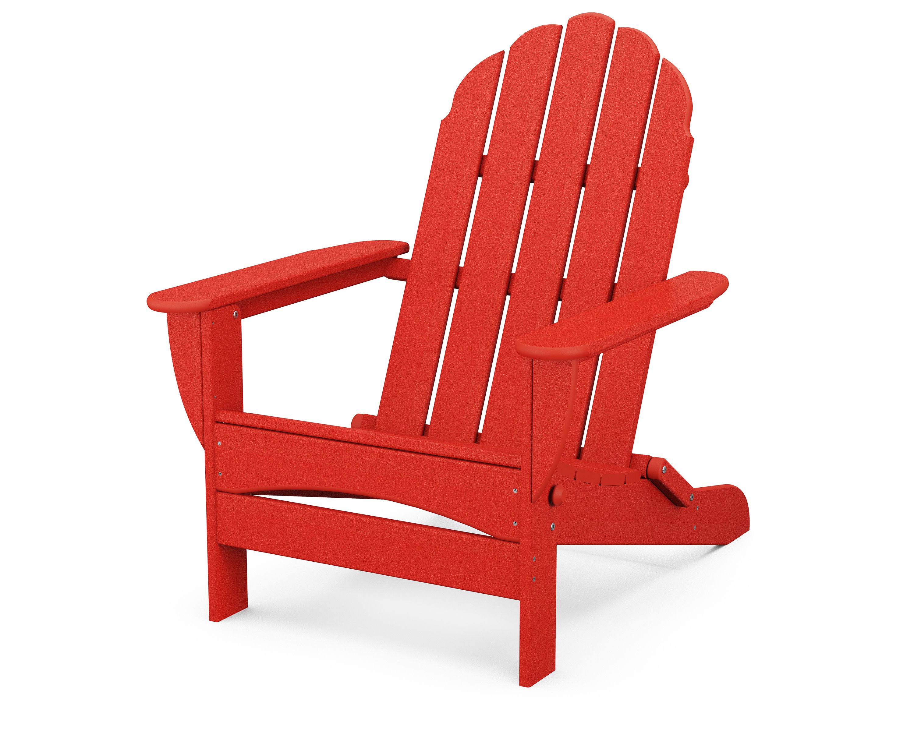 Classic Oversized Folding Adirondack Chair in Sunset Red