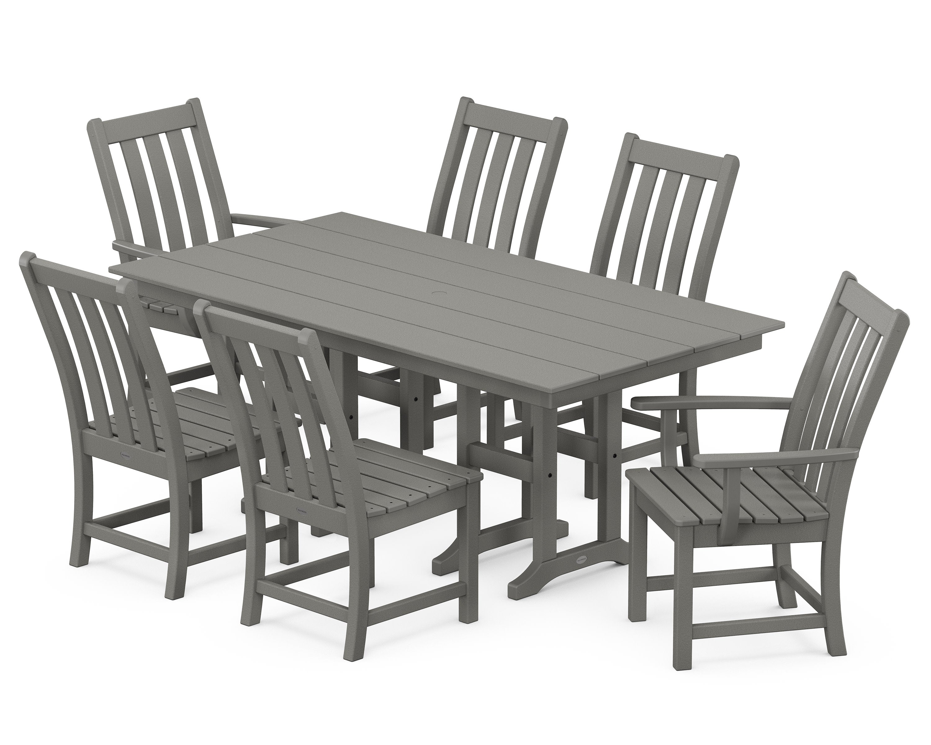 Vineyard 7-Piece Farmhouse Dining Set in Slate Grey