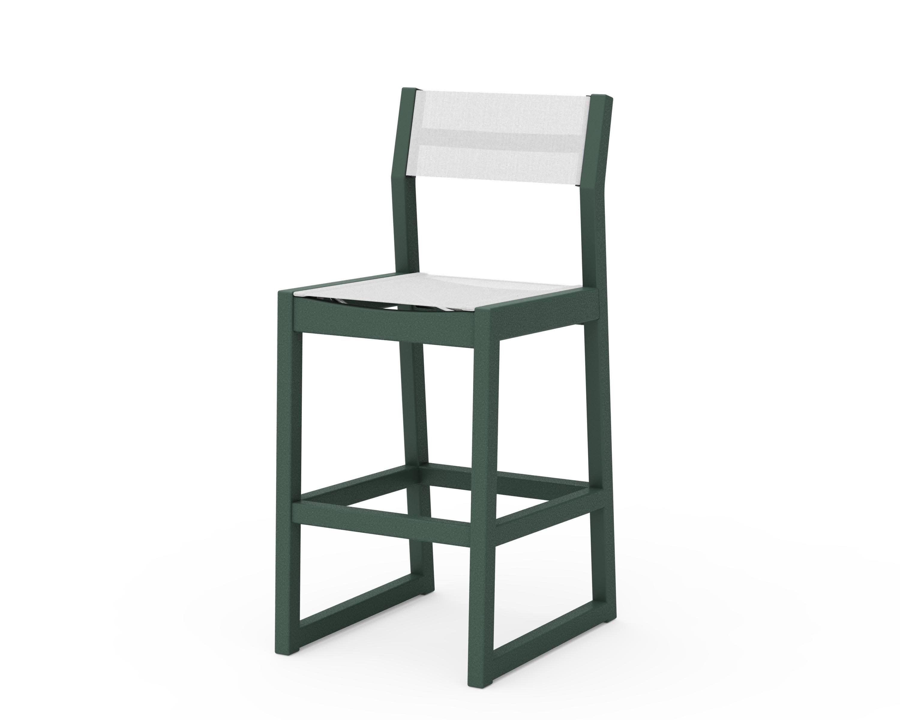EDGE Sling Bar Side Chair in Green / White Sling