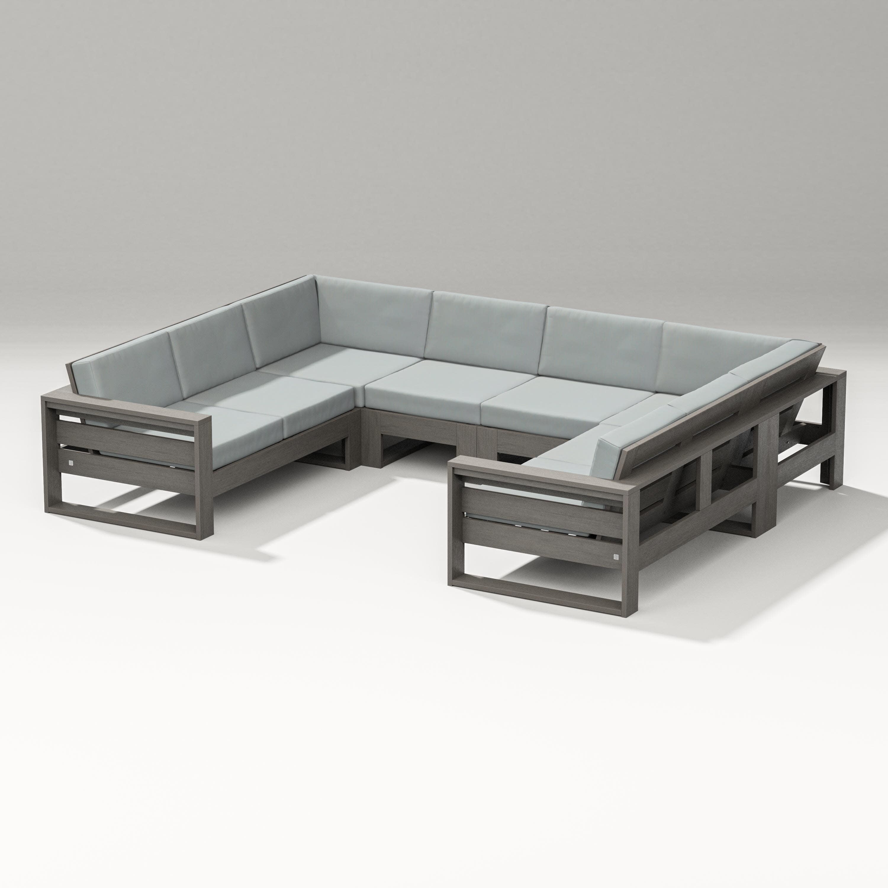 Latitude U-Shaped Sectional in Driftwood / Spa
