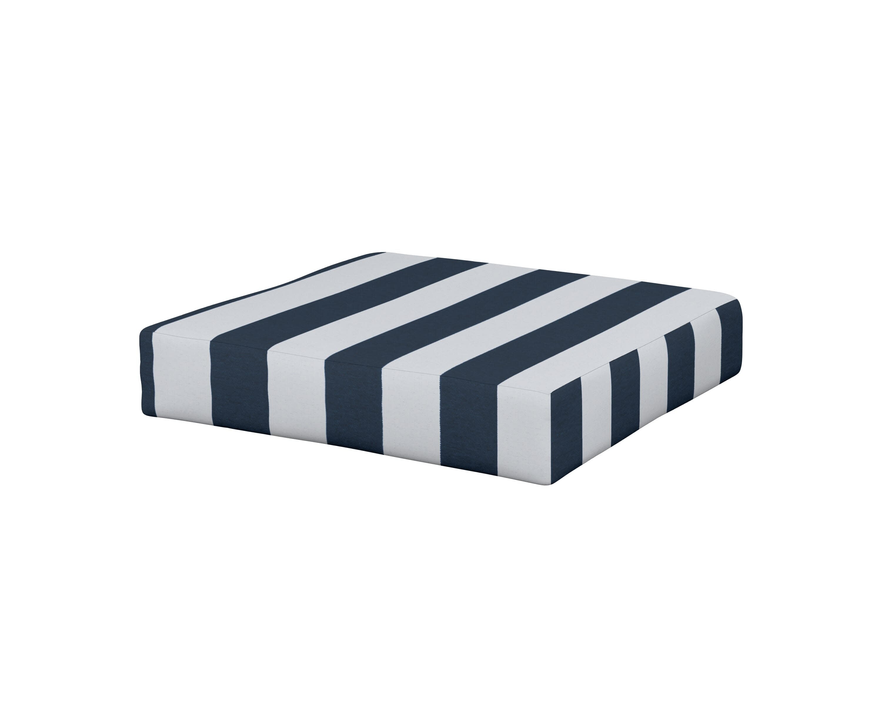 Modular Ottoman Cushion in Cabana Stripe Marine Indigo