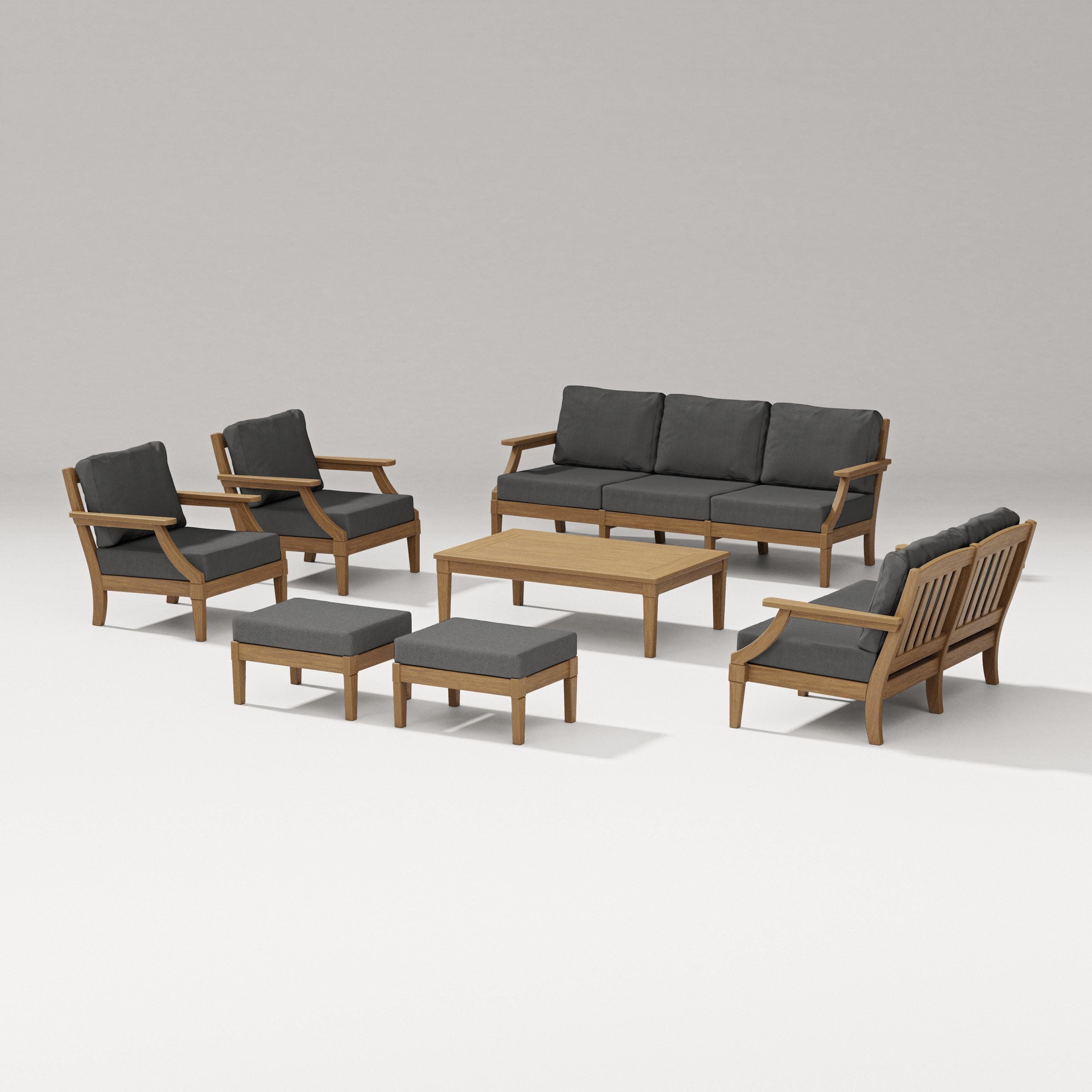 Estate 7-Piece Lounge Sofa Set in Natural / Spectrum Carbon