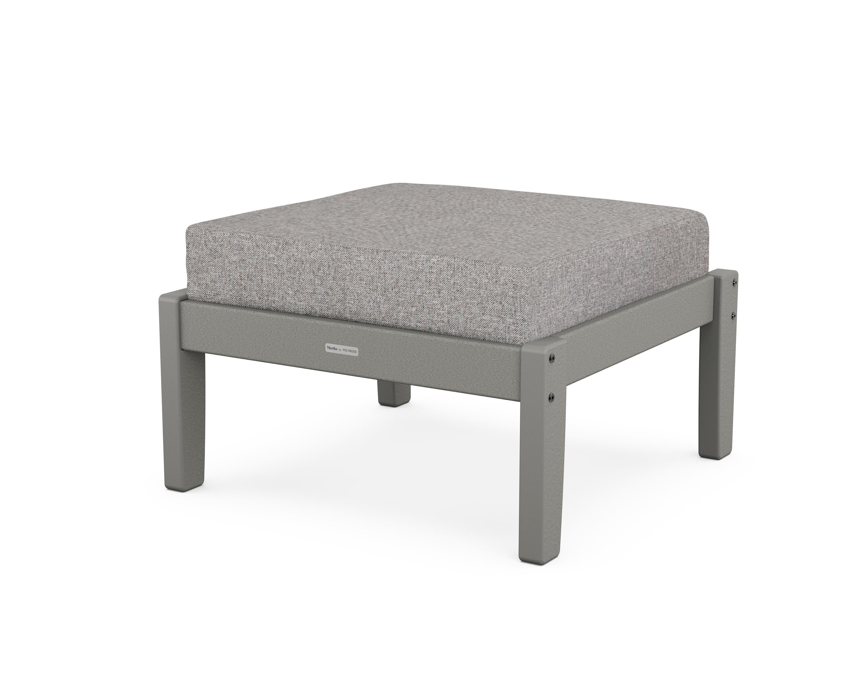 Chinoiserie Deep Seating Ottoman in Slate Grey / Grey Mist