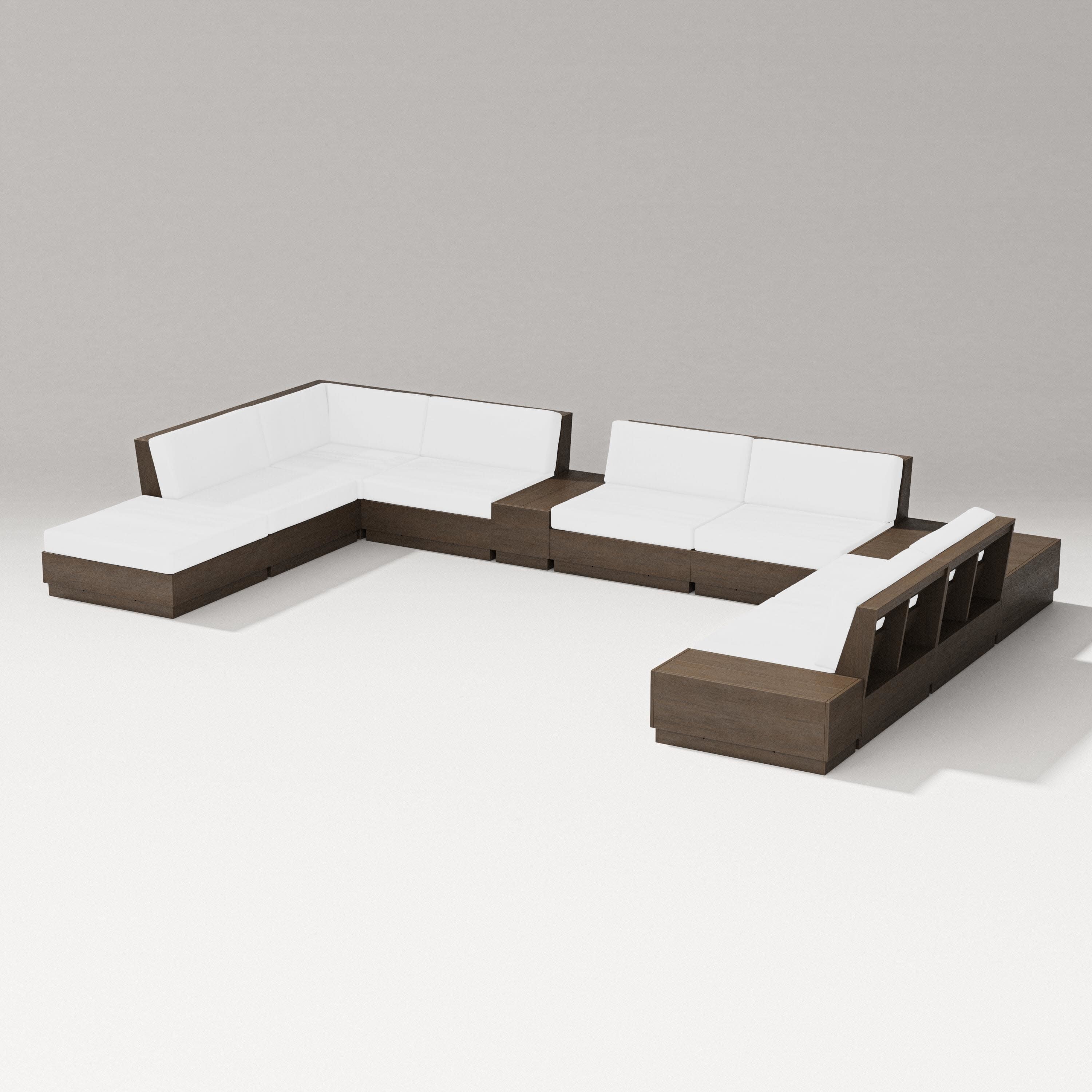 Elevate 11-Piece Conversation Sectional Set in Kona / Natural