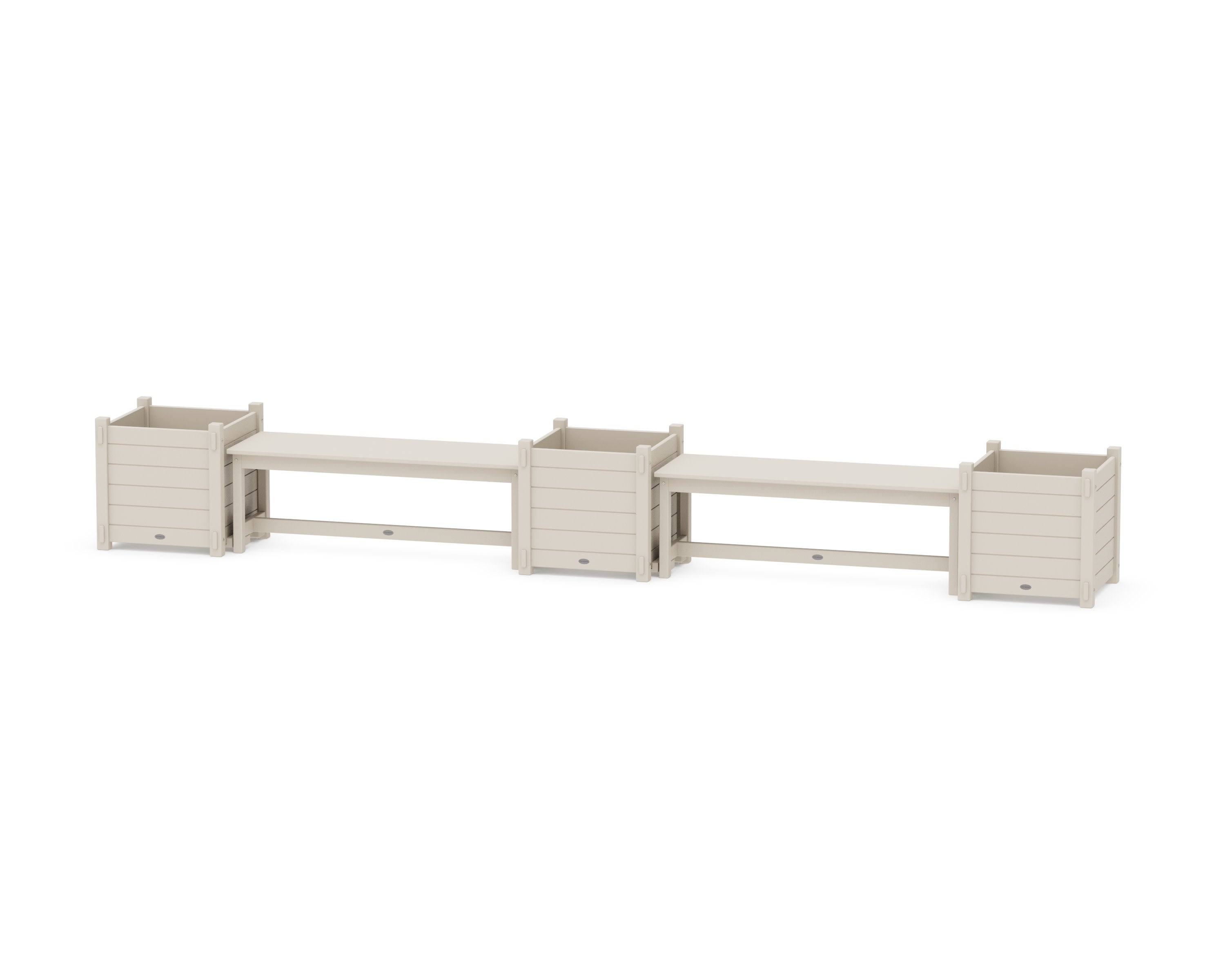 48" Nautical Straight Double Planter Bench Set - Large in Sand
