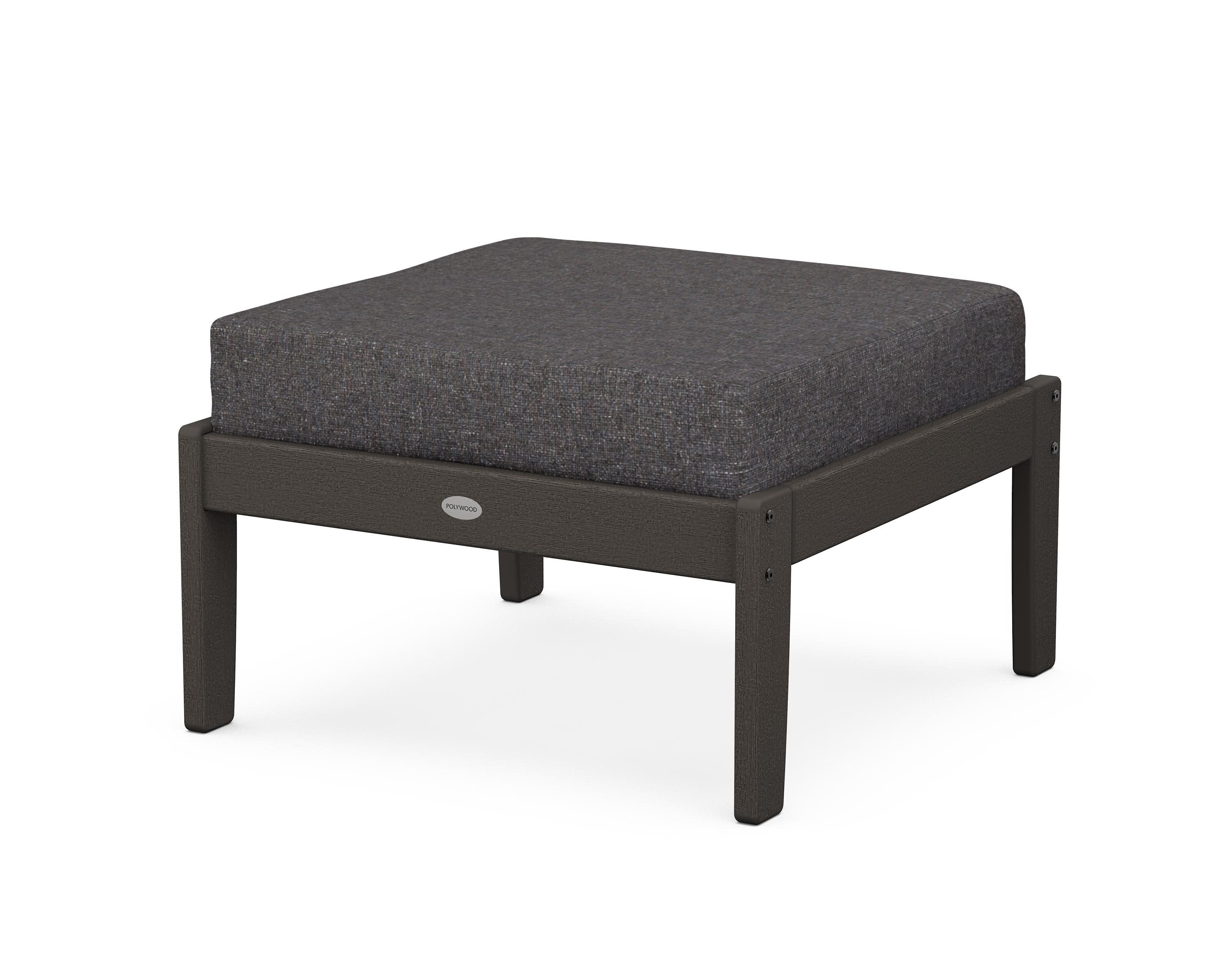 Braxton Deep Seating Ottoman in Vintage Coffee / Ash Charcoal