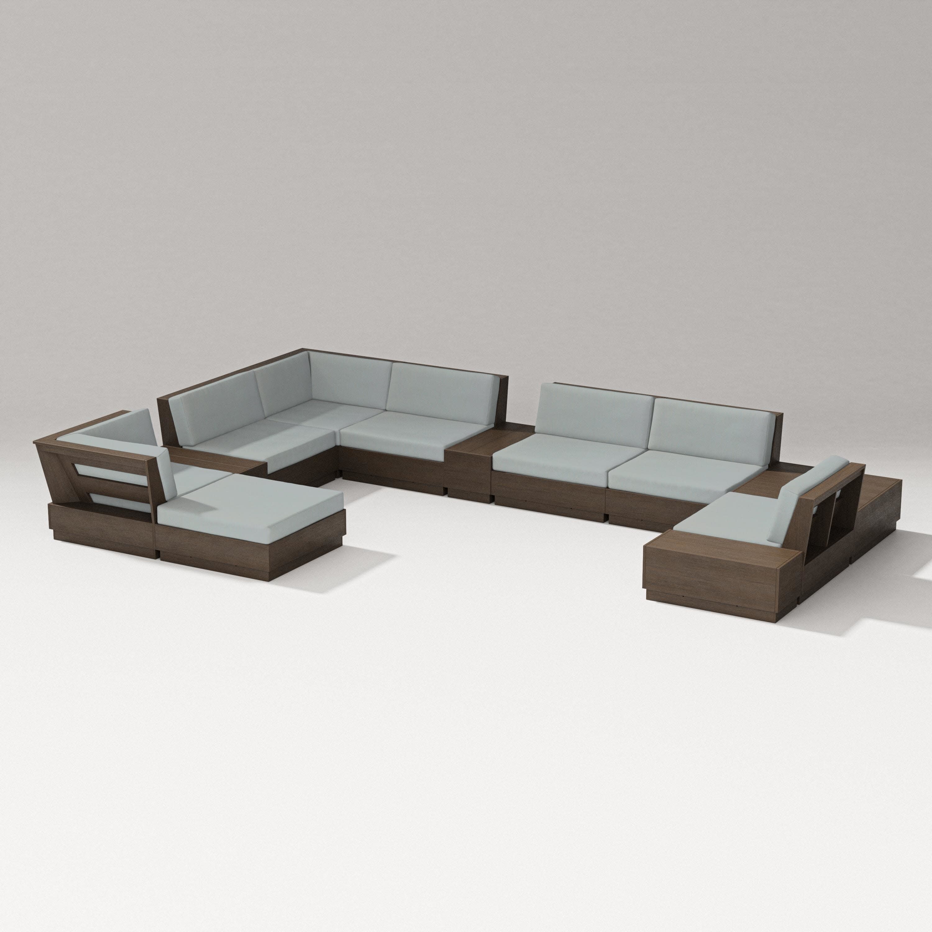 Elevate 12-Piece Conversation Sectional Set in Kona / Spa
