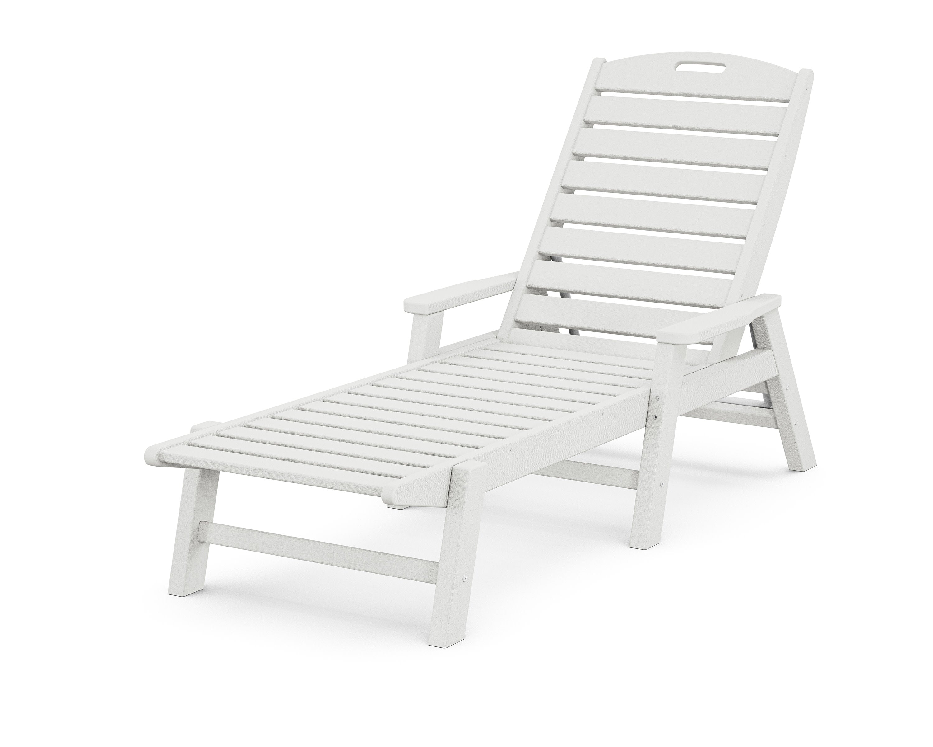 Nautical Chaise with Arms in Vintage White