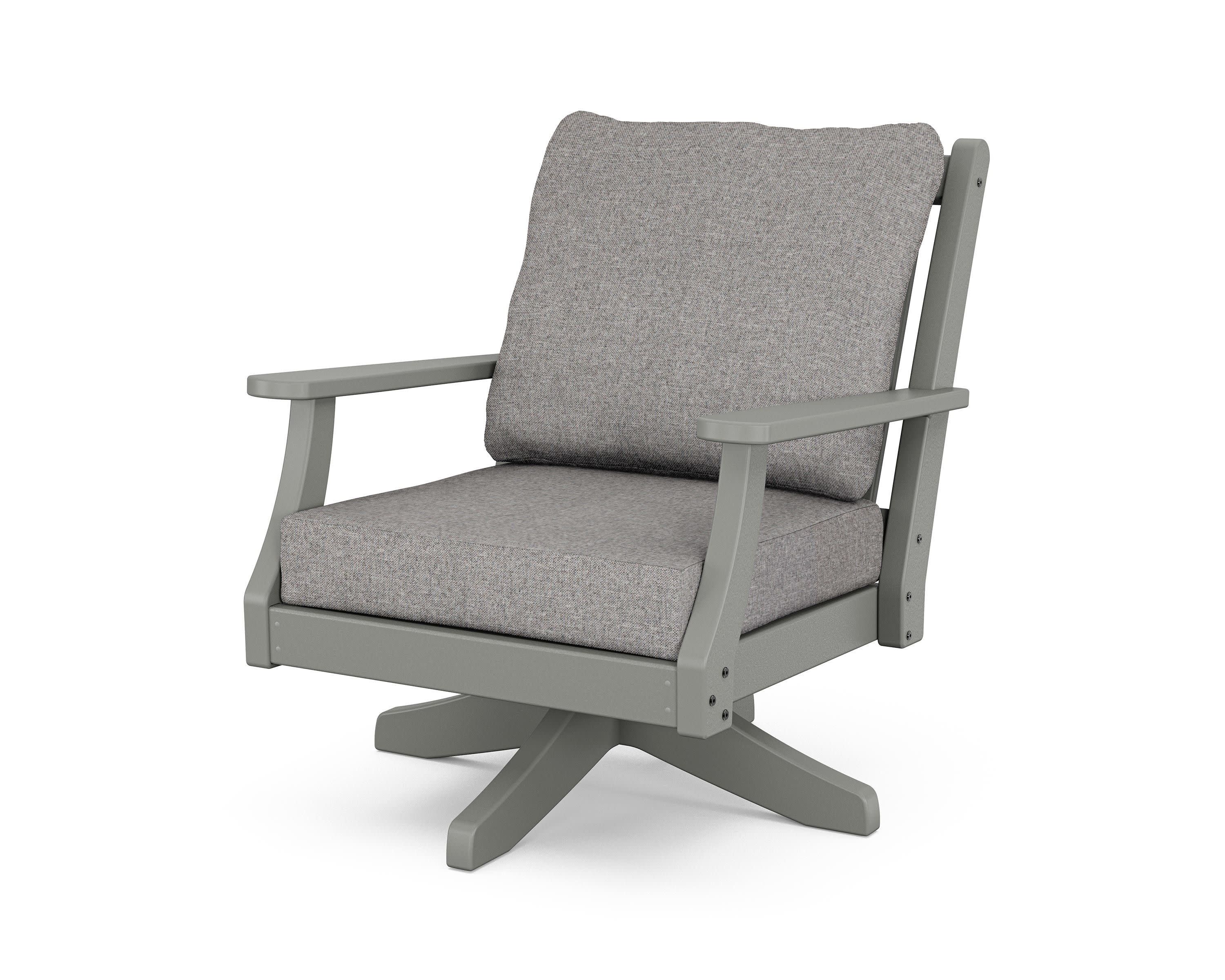 Wovendale Deep Seating Swivel Chair in Slate Grey / Grey Mist