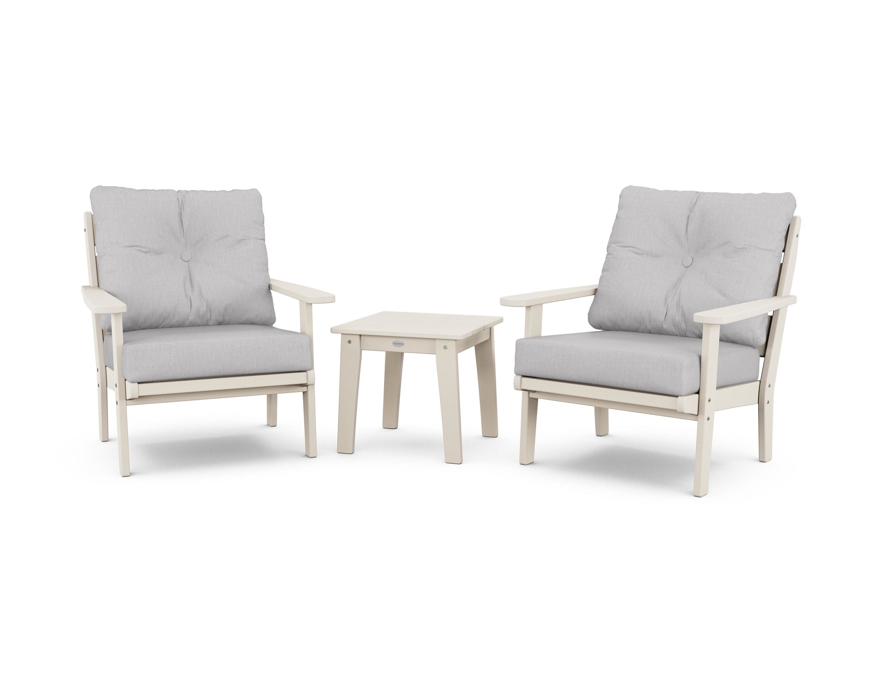 Lakeside 3-Piece Deep Seating Chair Set in Sand / Granite