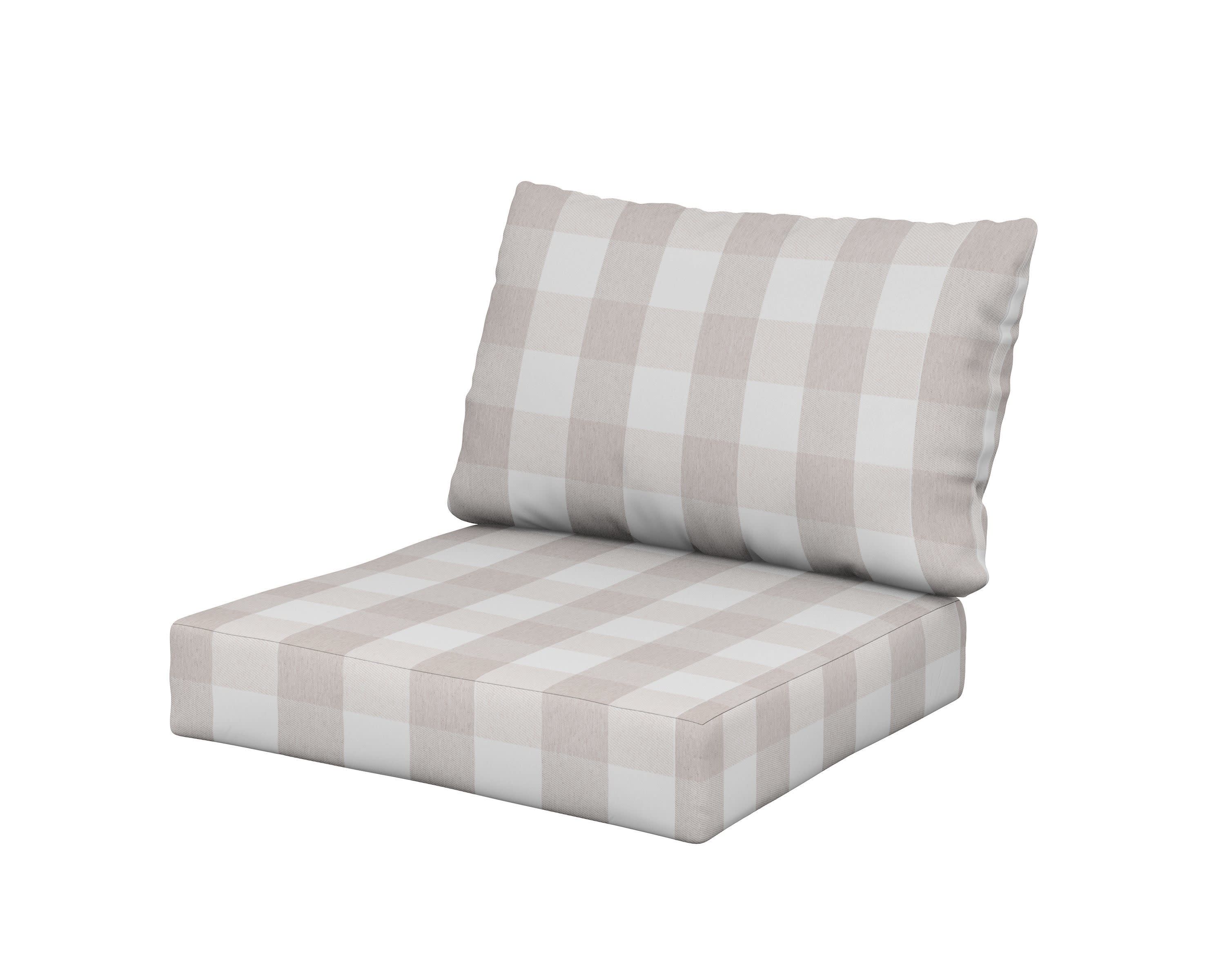 Modular Cushion in Buffalo Plaid Dune Burlap
