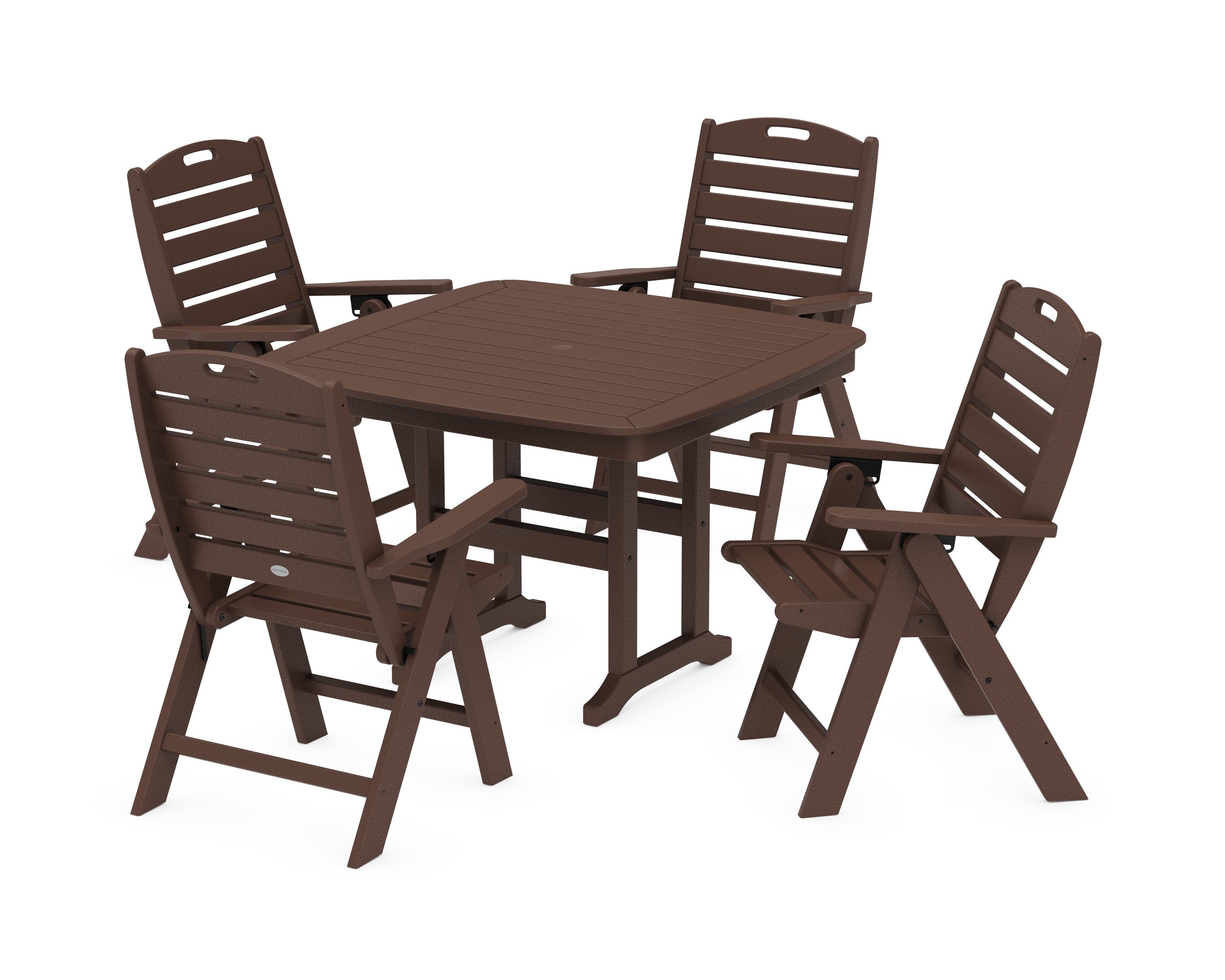 Nautical Highback Chair 5-Piece Dining Set in Mahogany