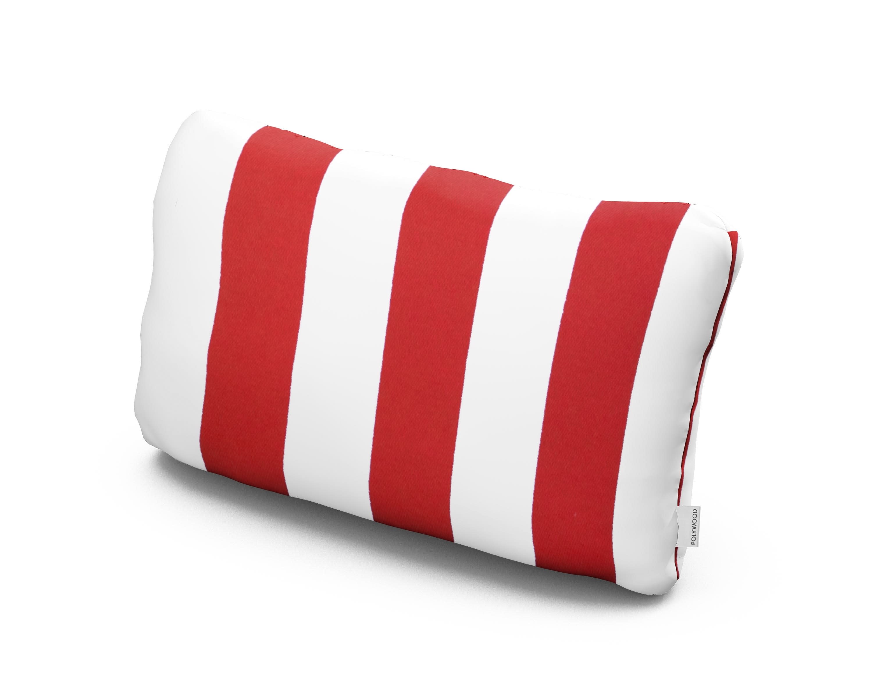 Outdoor Lumbar Pillow in Cabana Stripe Crimson