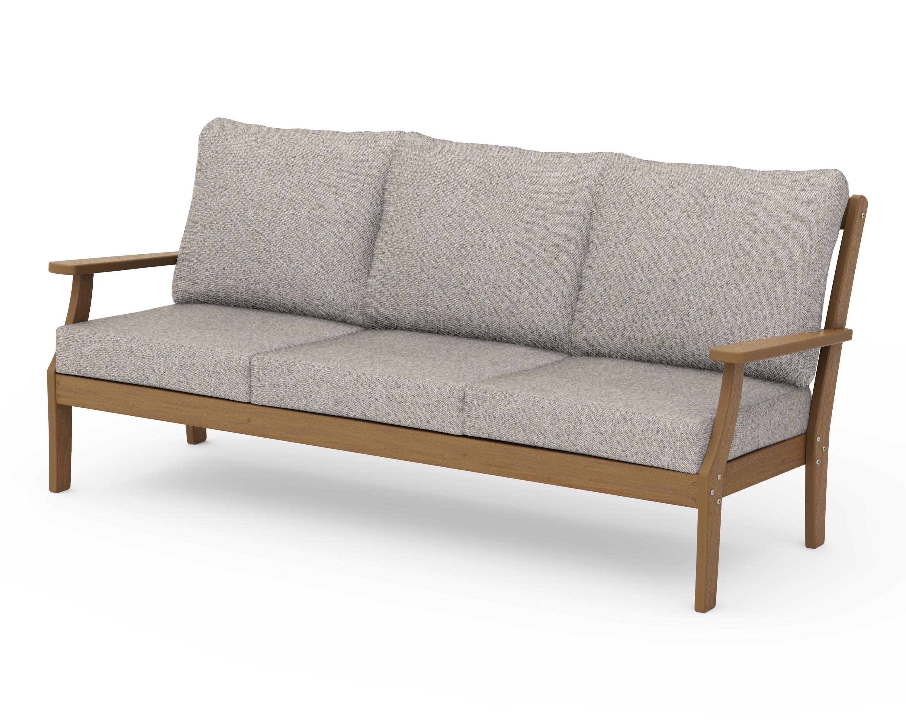 Braxton Deep Seating Sofa in Natural / Weathered Tweed