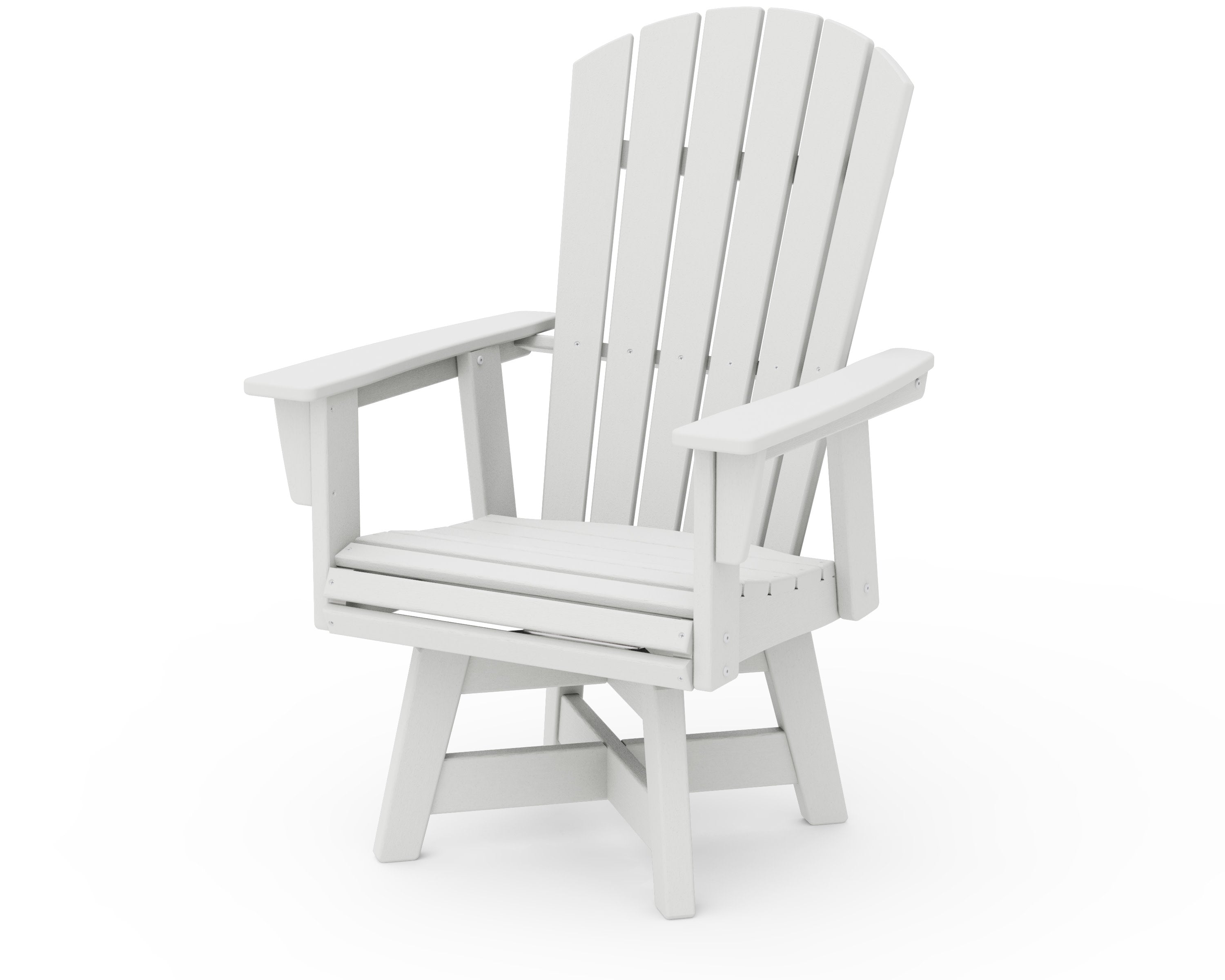 Nautical Curveback Adirondack Swivel Dining Chair in Vintage White