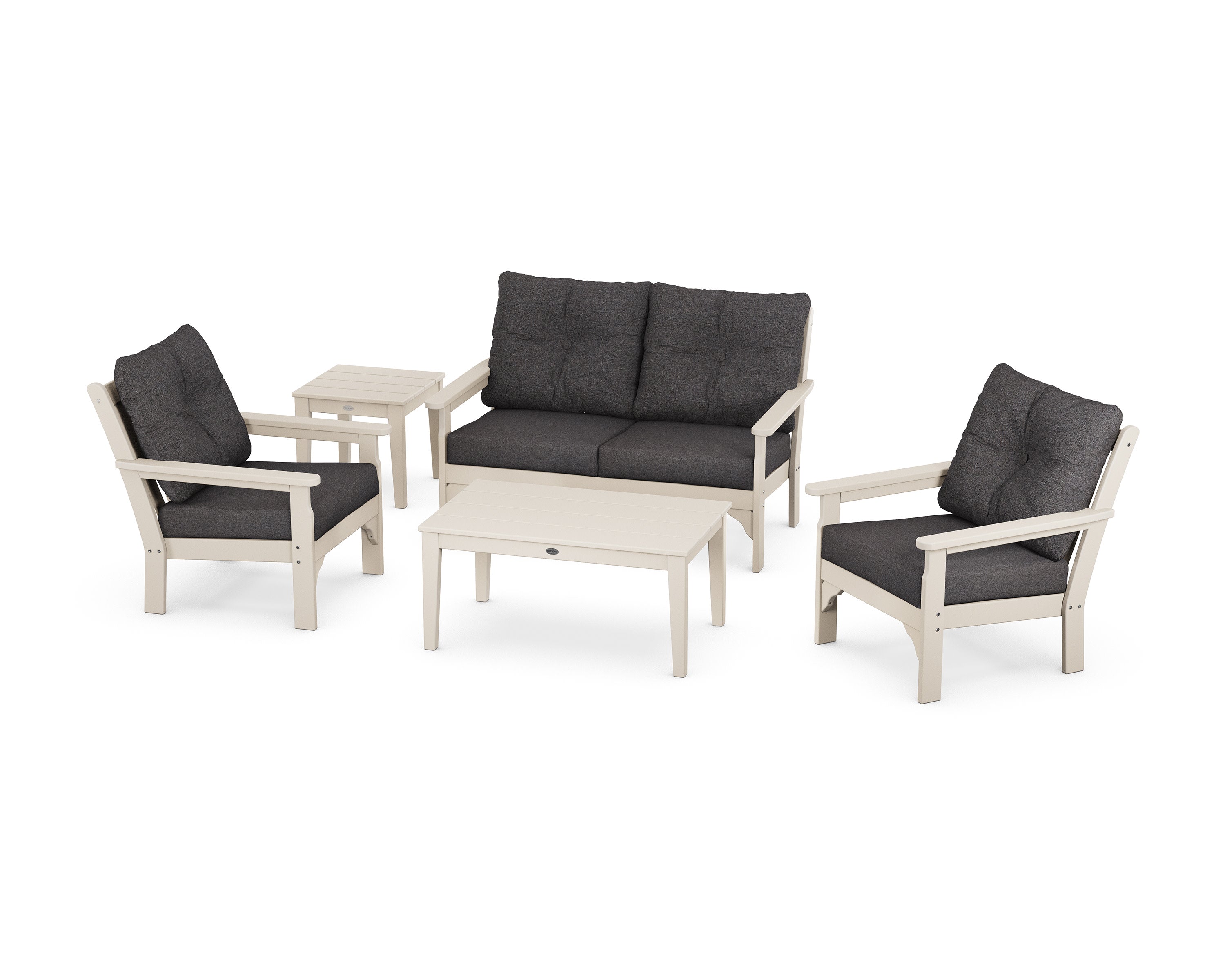 Vineyard 5-Piece Deep Seating Set in Sand / Ash Charcoal