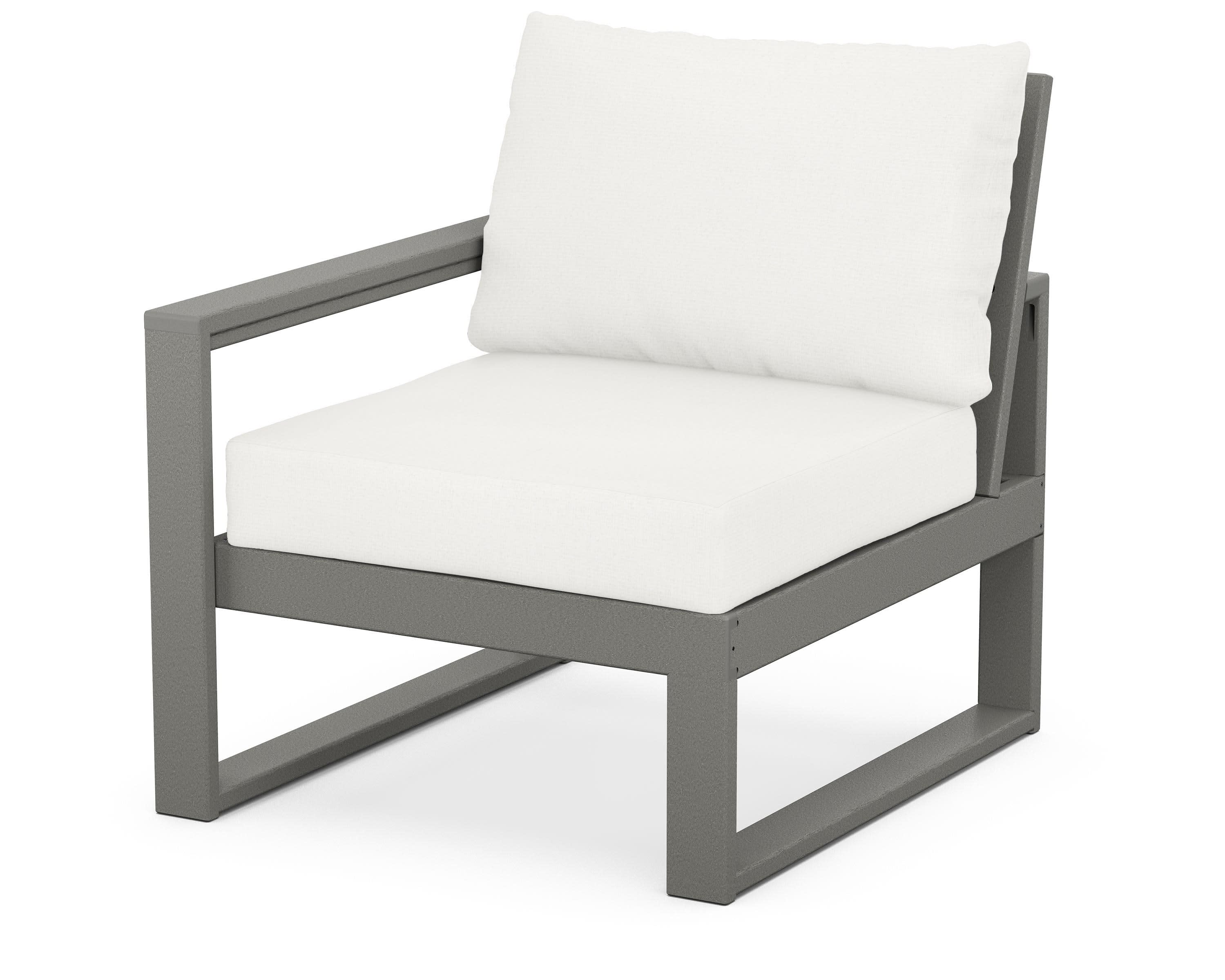 EDGE Modular Left Arm Chair in Slate Grey / Natural Linen