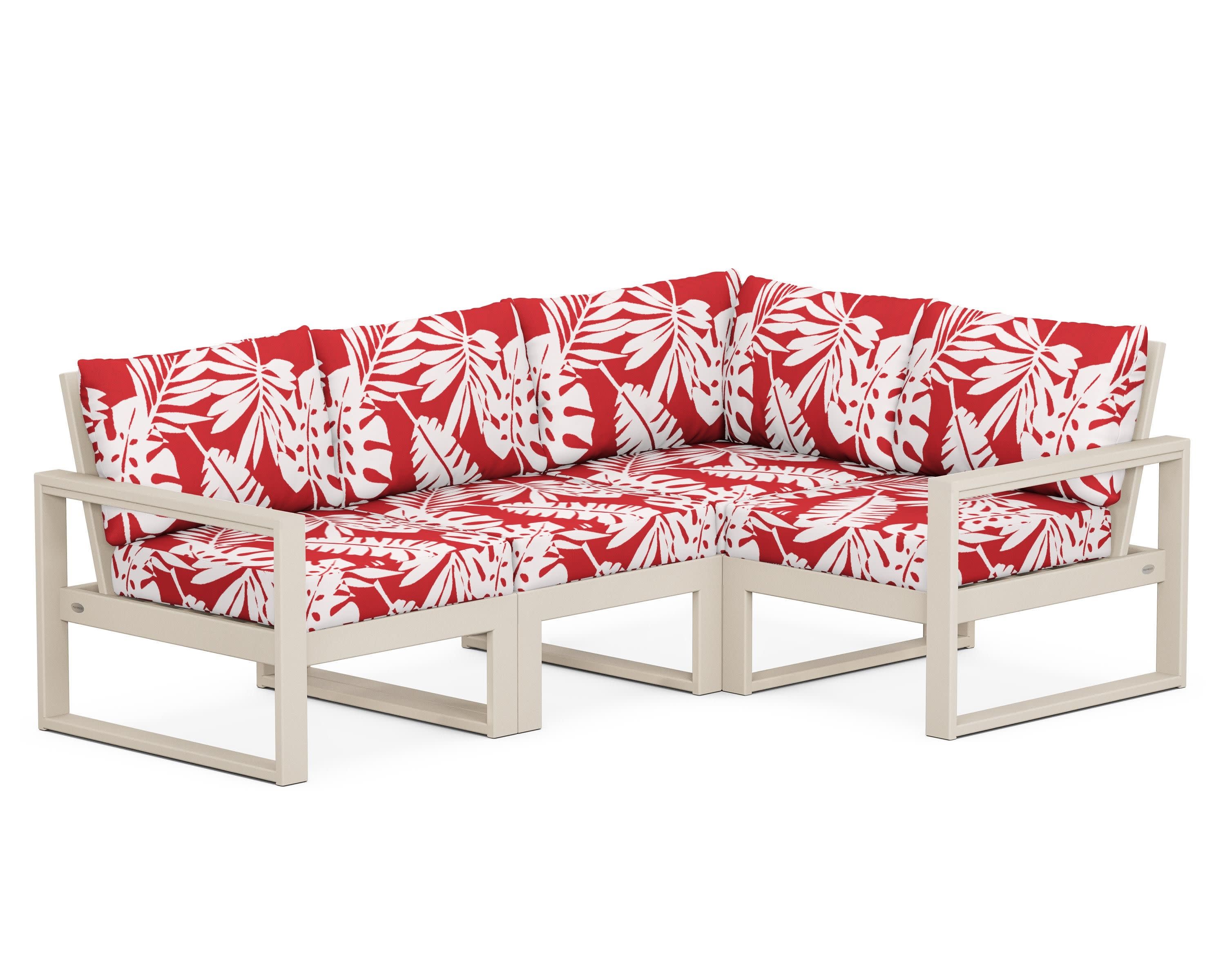 EDGE 4-Piece Modular Deep Seating Set in Sand / Leaf Crimson