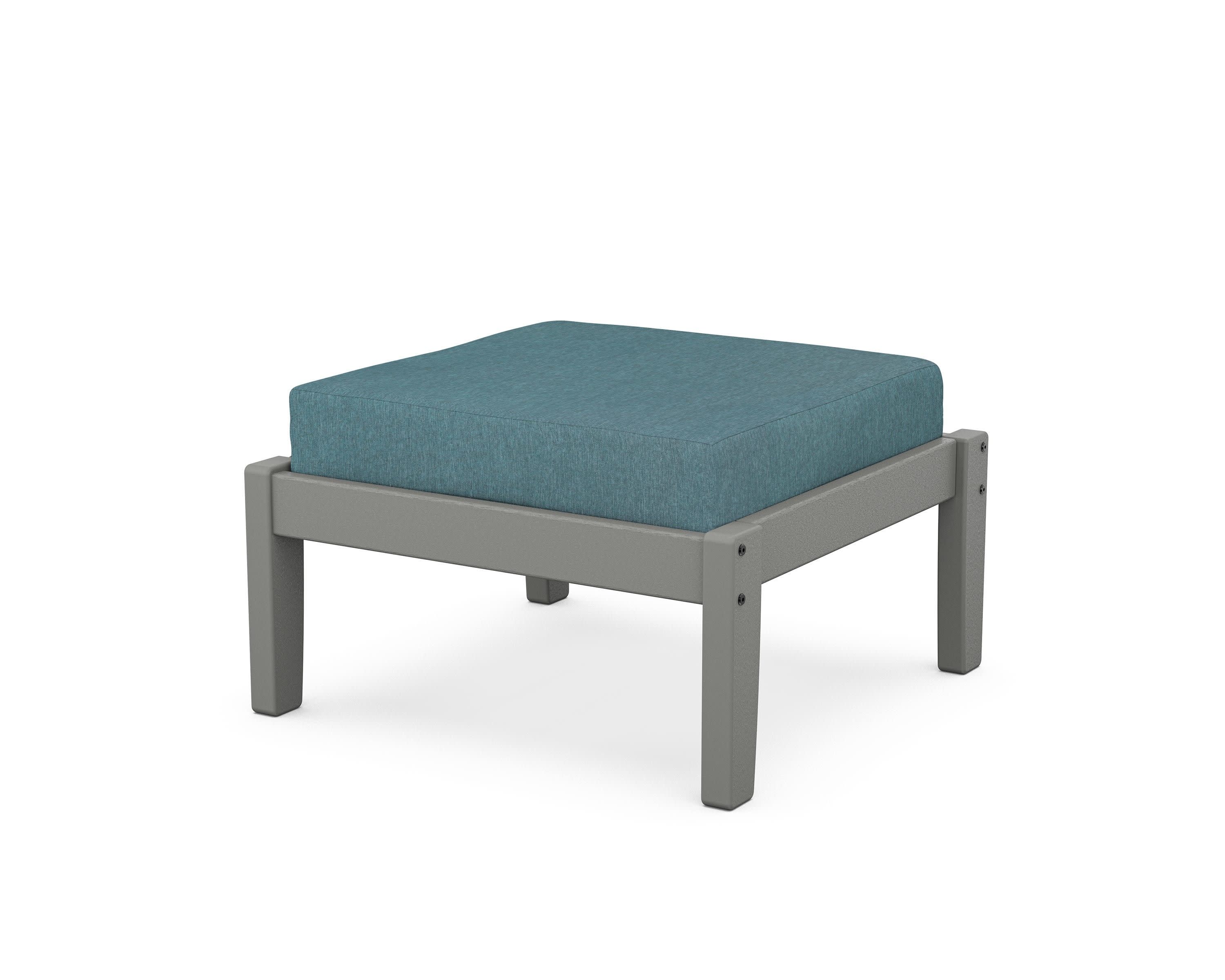 Deep Seating Ottoman in Slate Grey / Ocean Teal