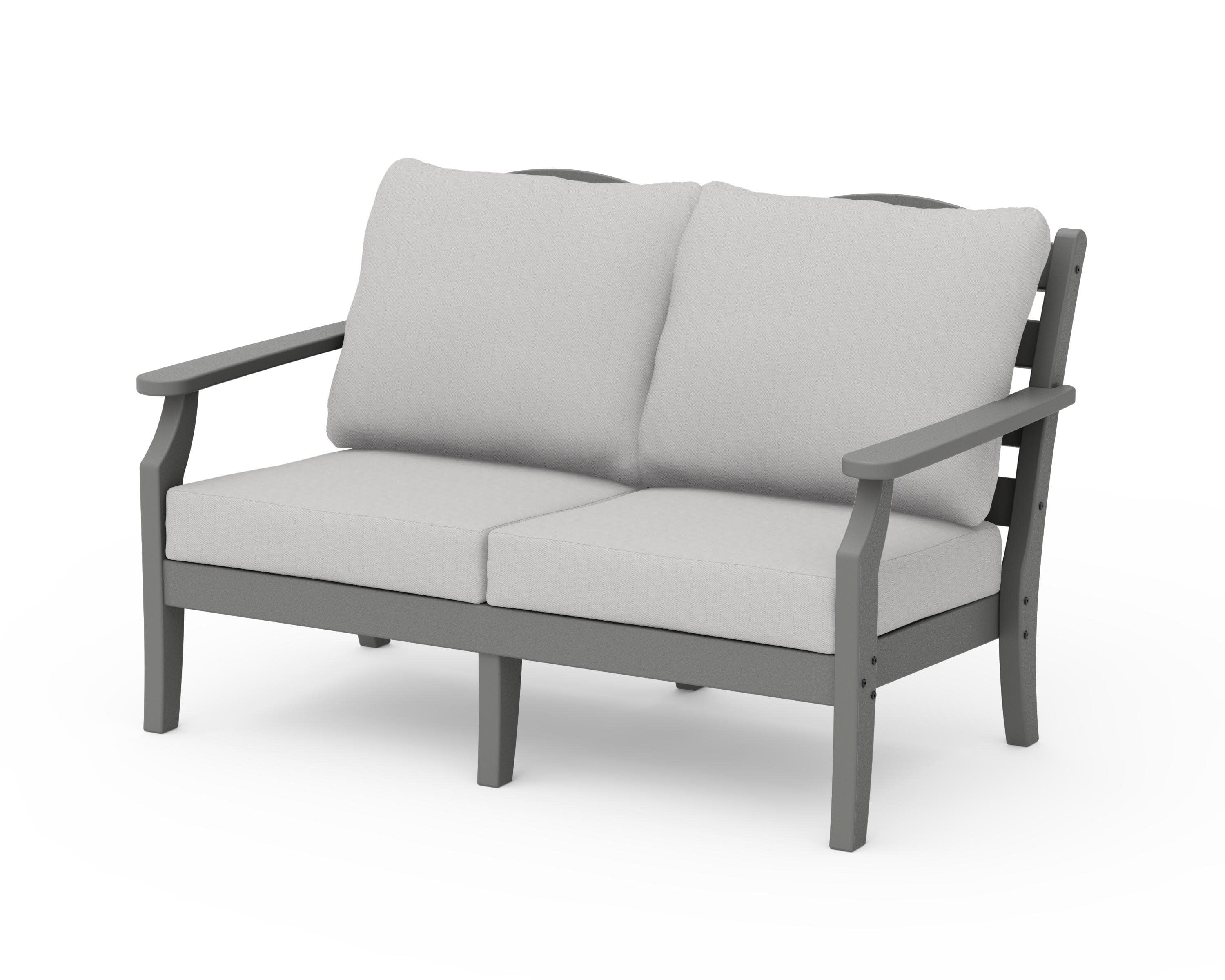 Savannah Deep Seating Loveseat in Slate Grey / Diamond in the Rough