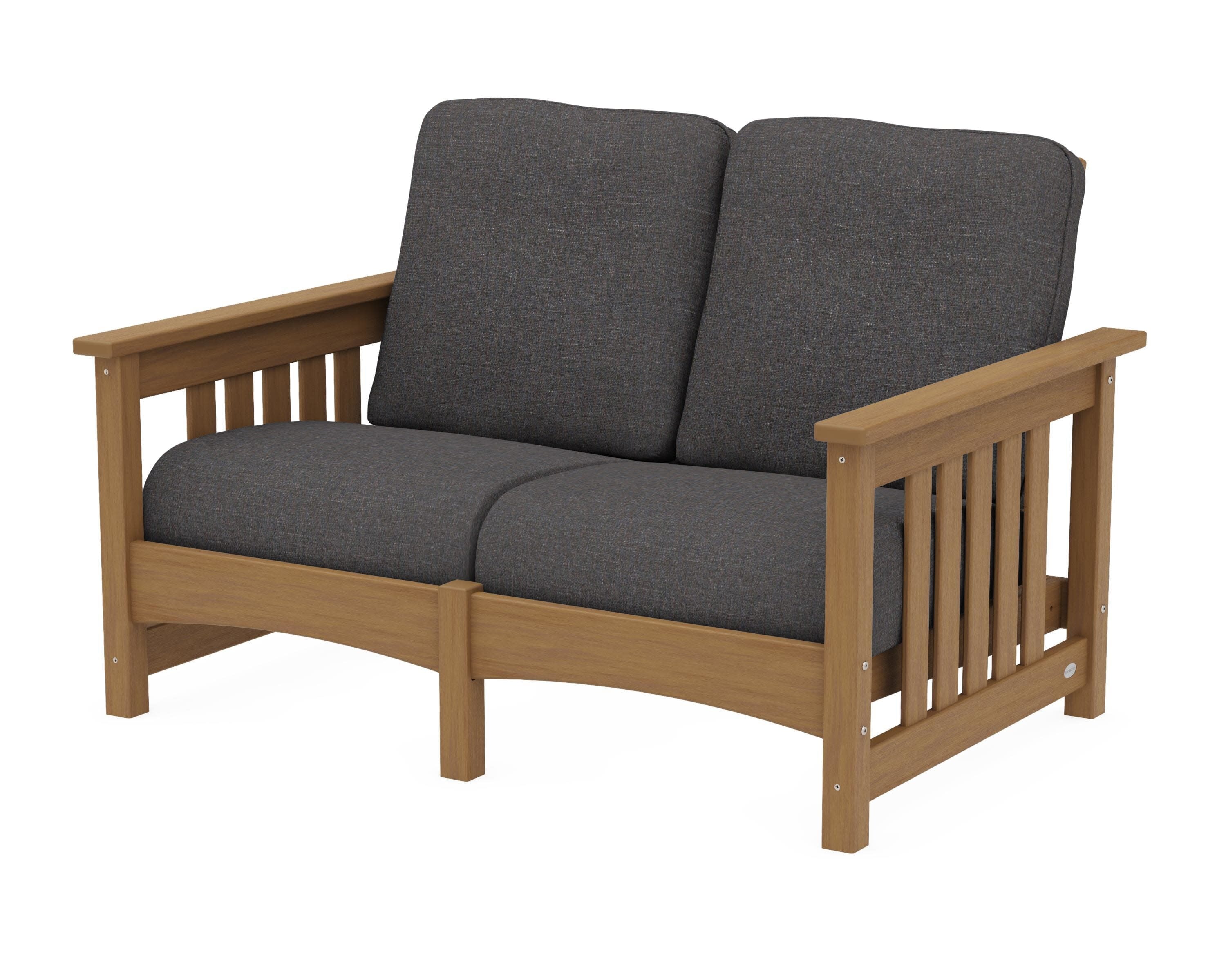 Club Mission Loveseat in Natural / Ash Charcoal