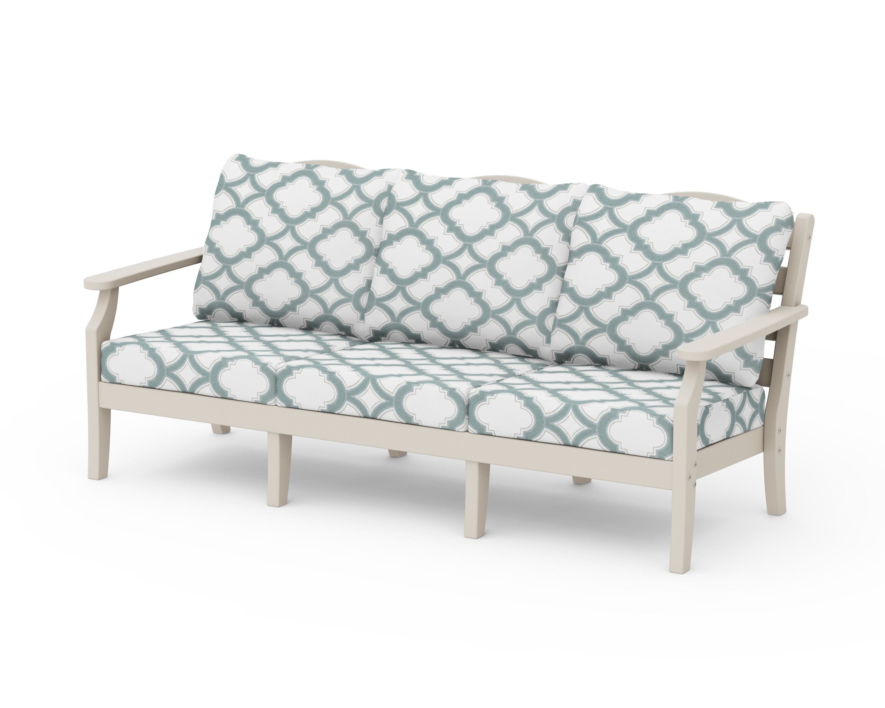 Savannah Deep Seating Sofa in Sand / Trellis Glacier Spa
