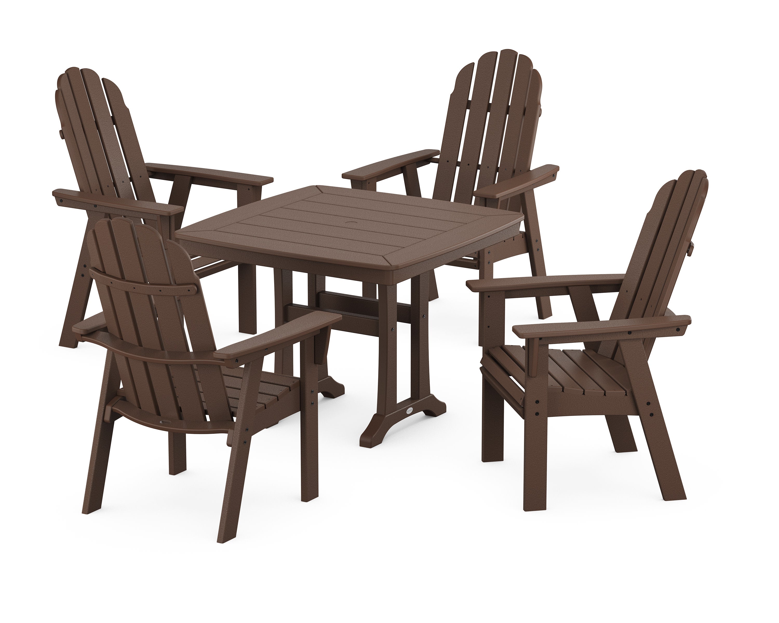 Vineyard Adirondack 5-Piece Dining Set with Trestle Legs in Mahogany