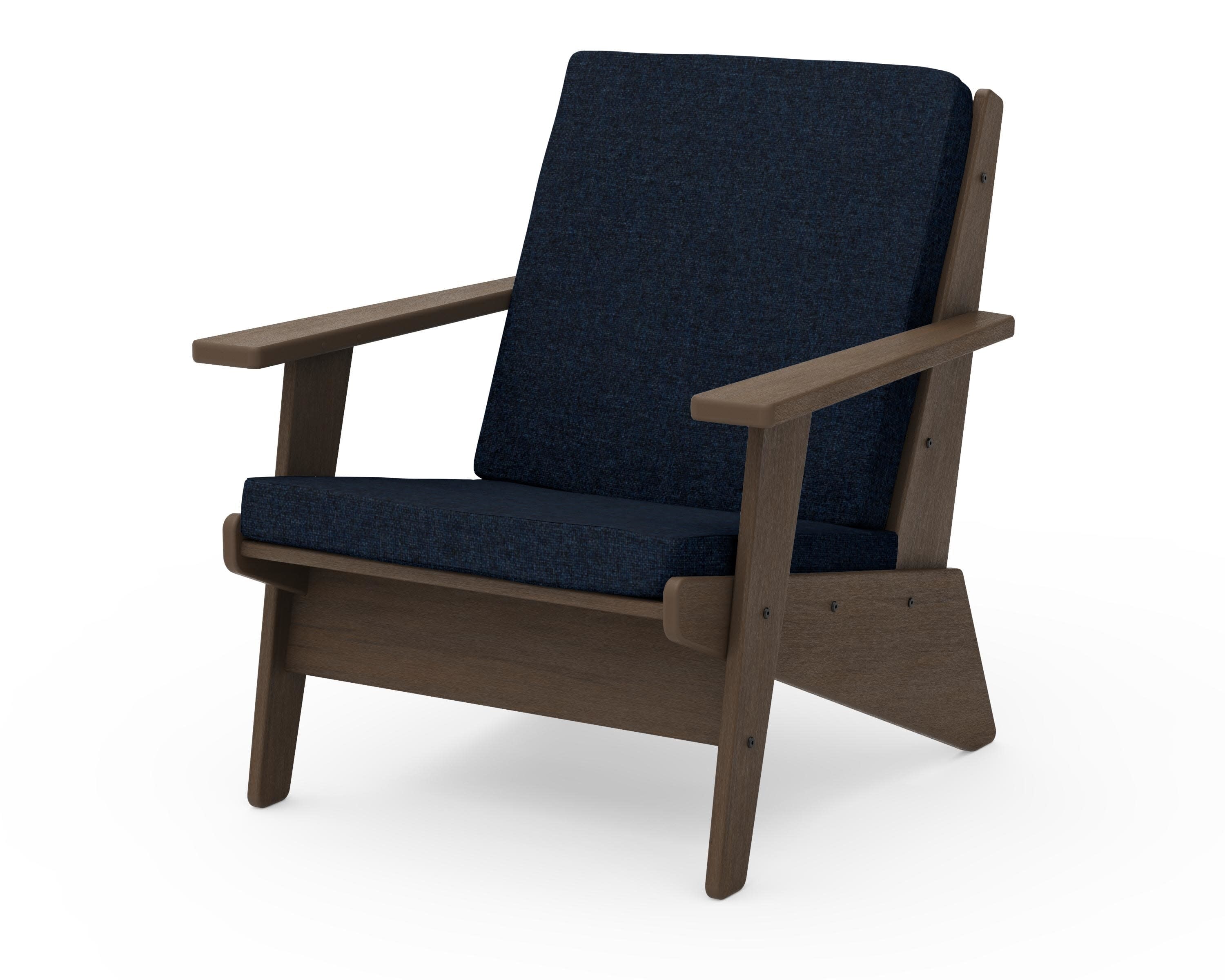 Riviera Modern Lounge Chair in Kona / Marine Indigo