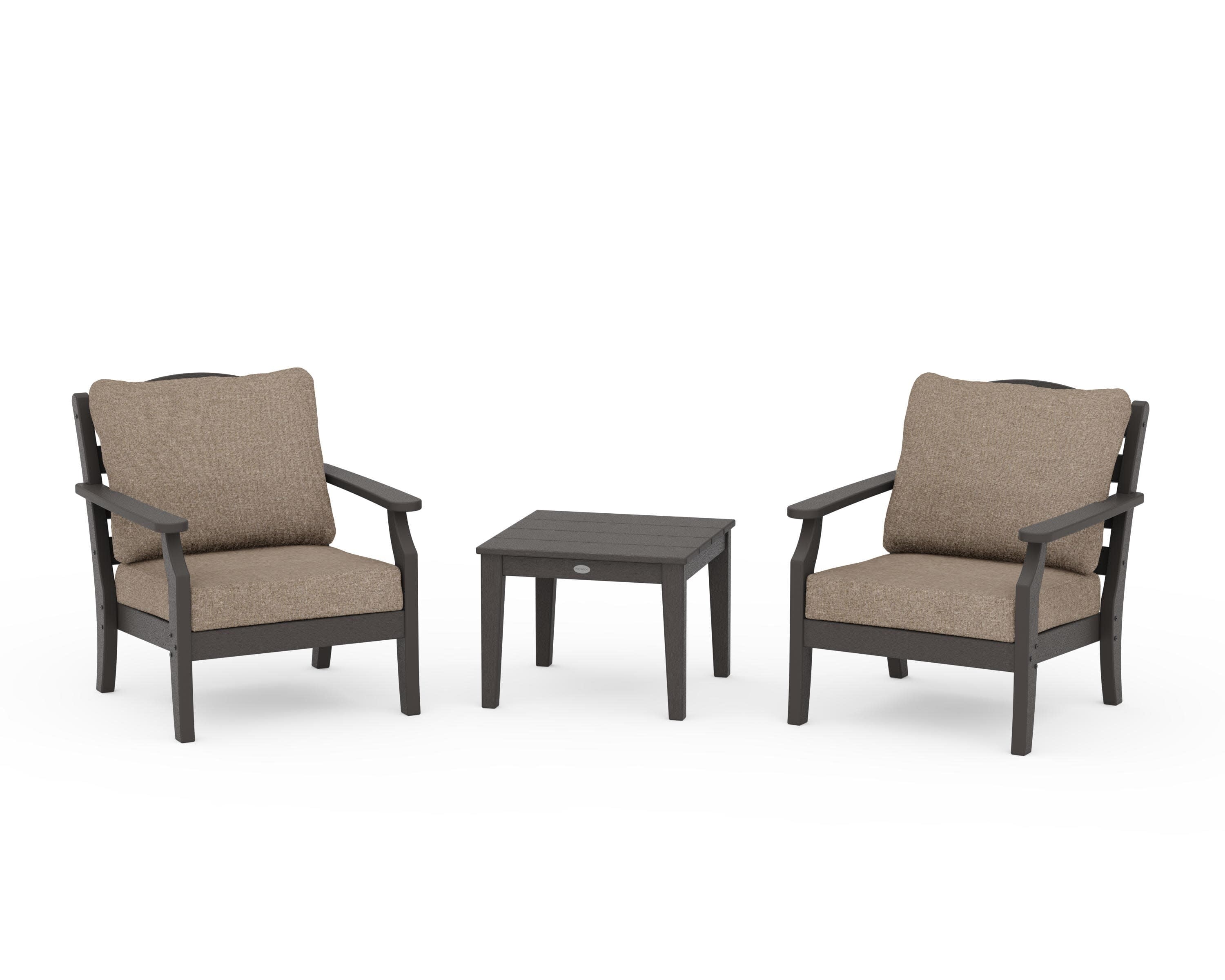 Savannah 3-Piece Deep Seating Set in Vintage Coffee / Spiced Burlap