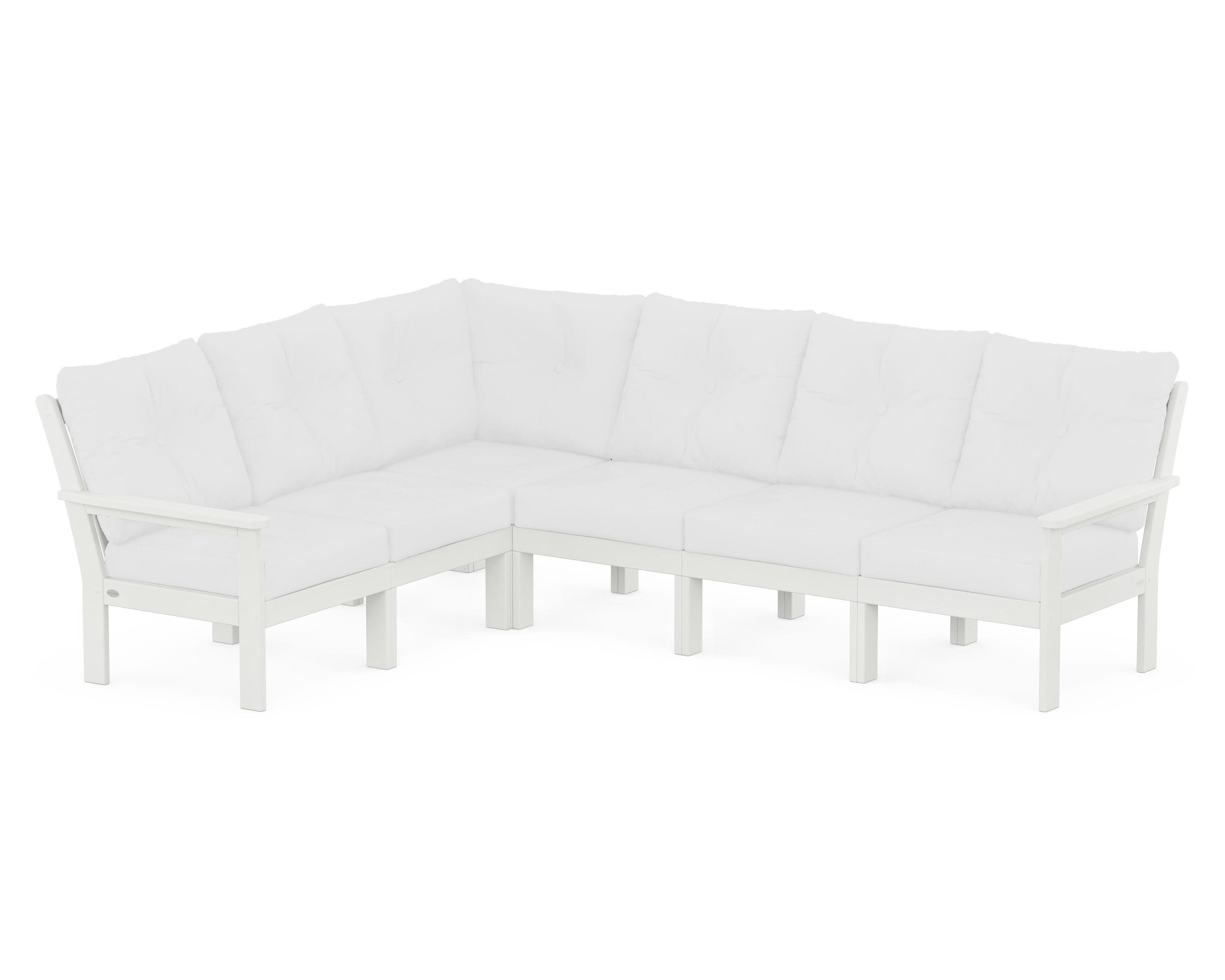 Vineyard 6-Piece Sectional in Vintage White / Natural