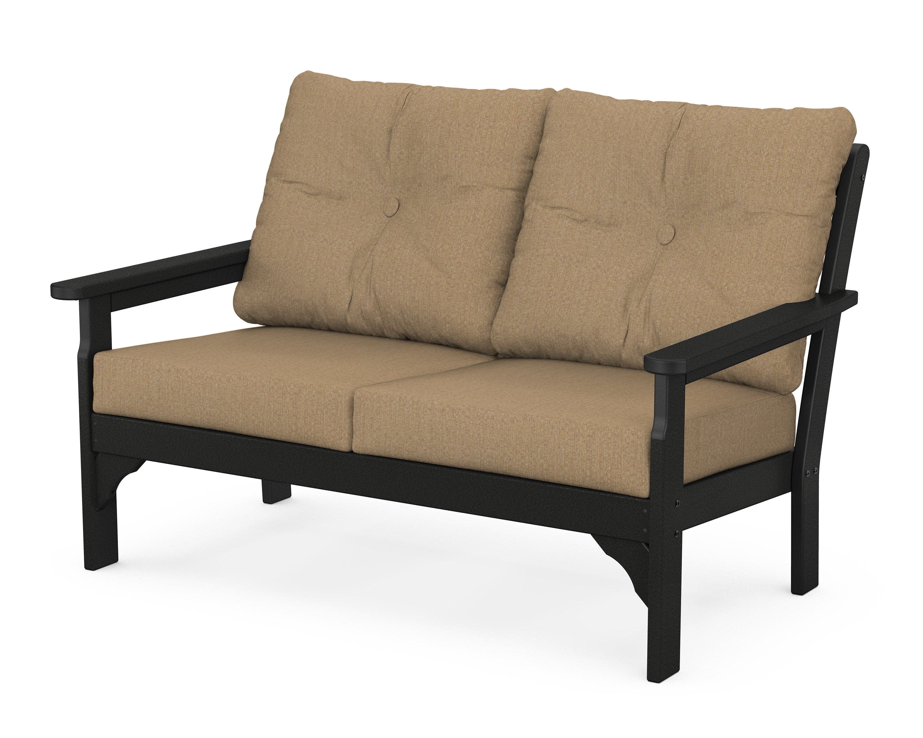 Vineyard Deep Seating Loveseat in Black / Sesame