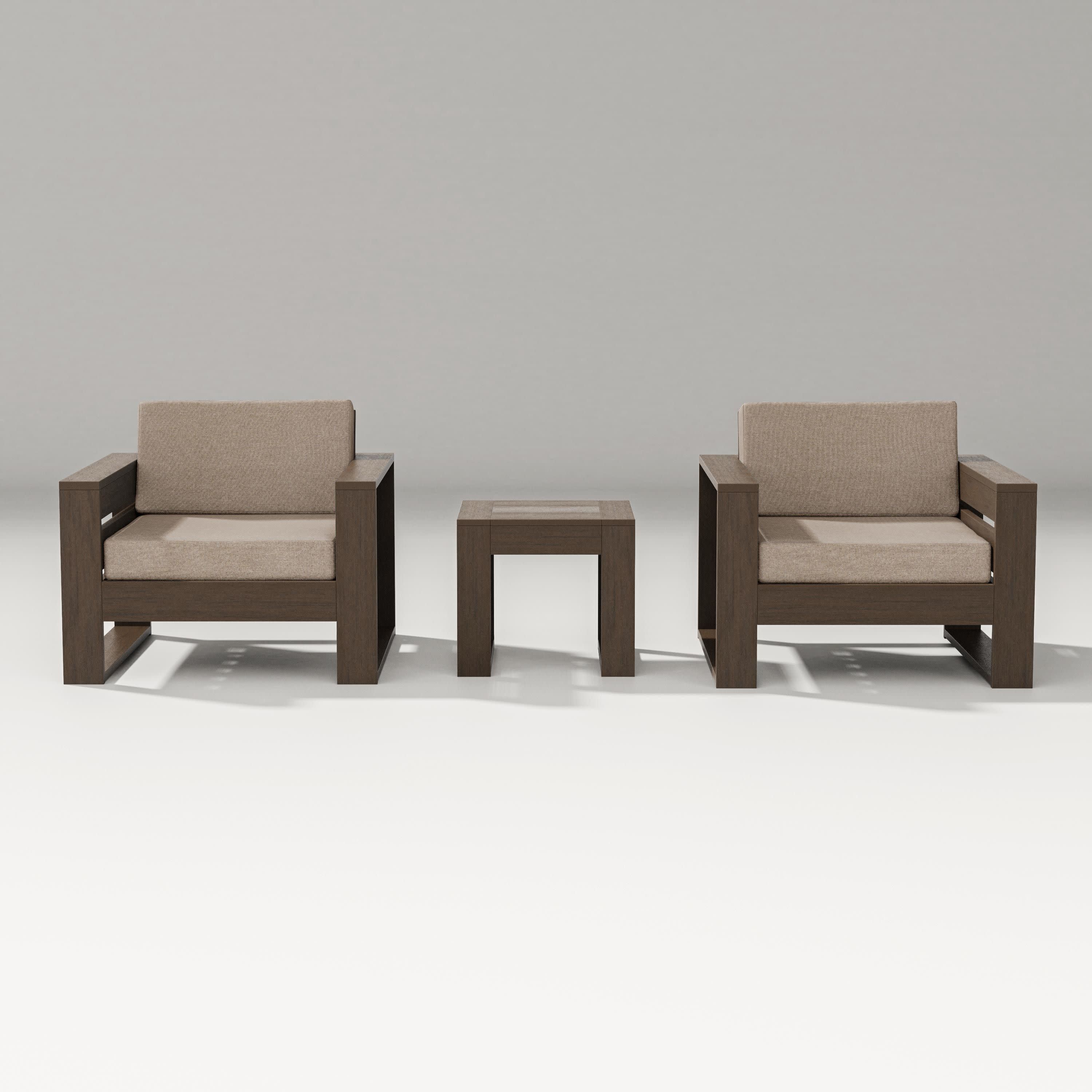 Latitude 3-Piece Lounge Chair Set in Kona / Spiced Burlap