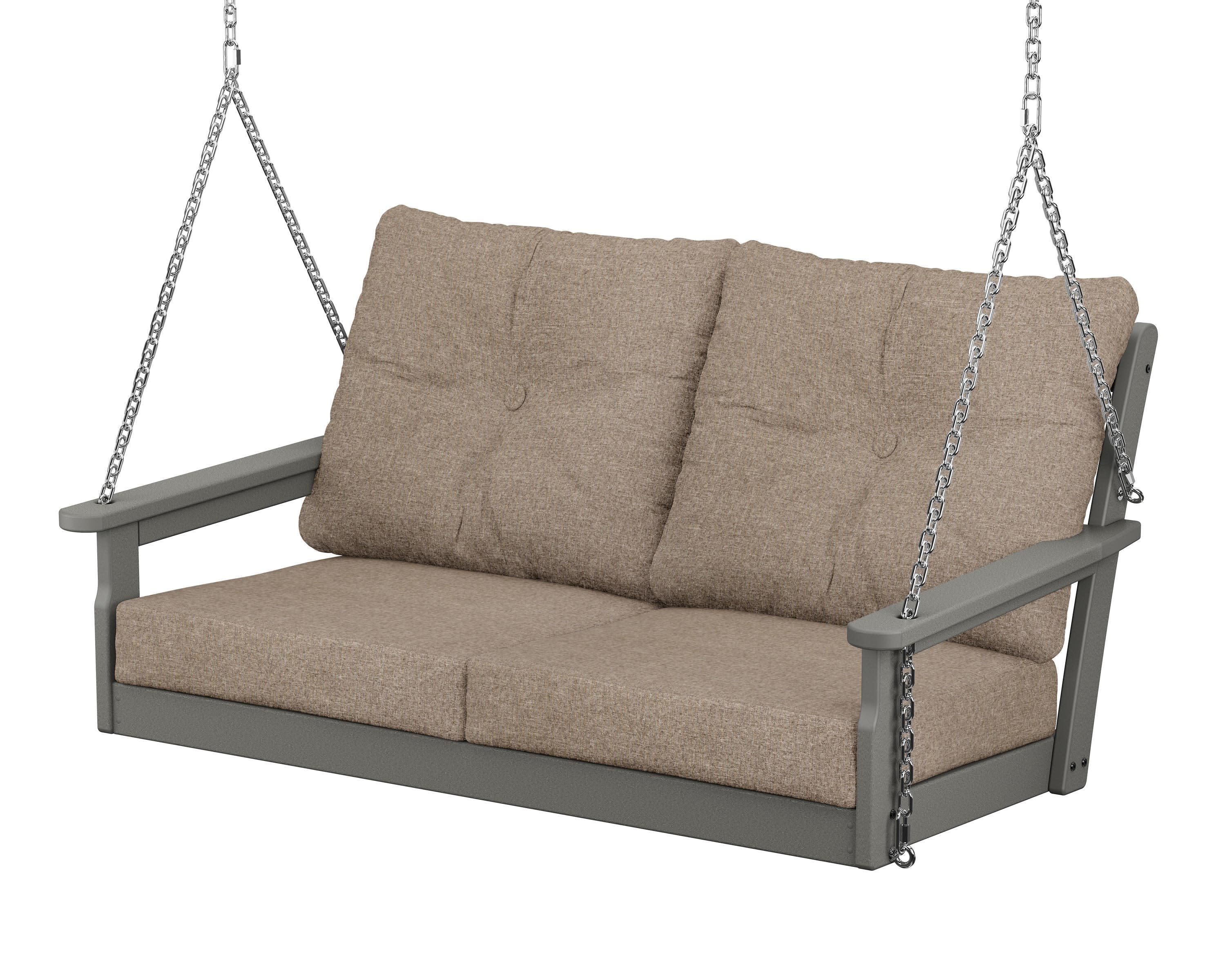 Vineyard Deep Seating Swing in Slate Grey / Spiced Burlap