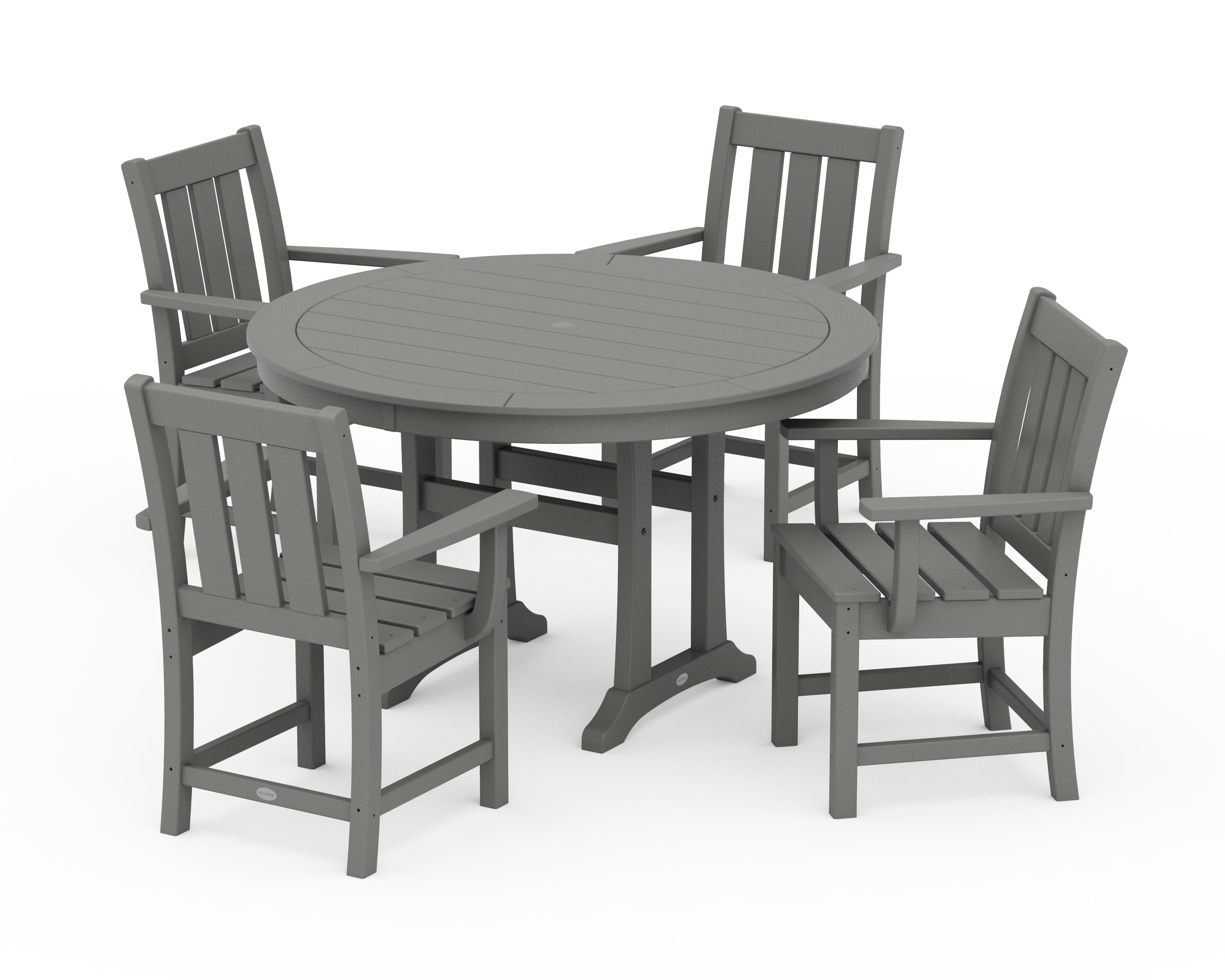 Oxford 5-Piece Round Dining Set with Trestle Legs