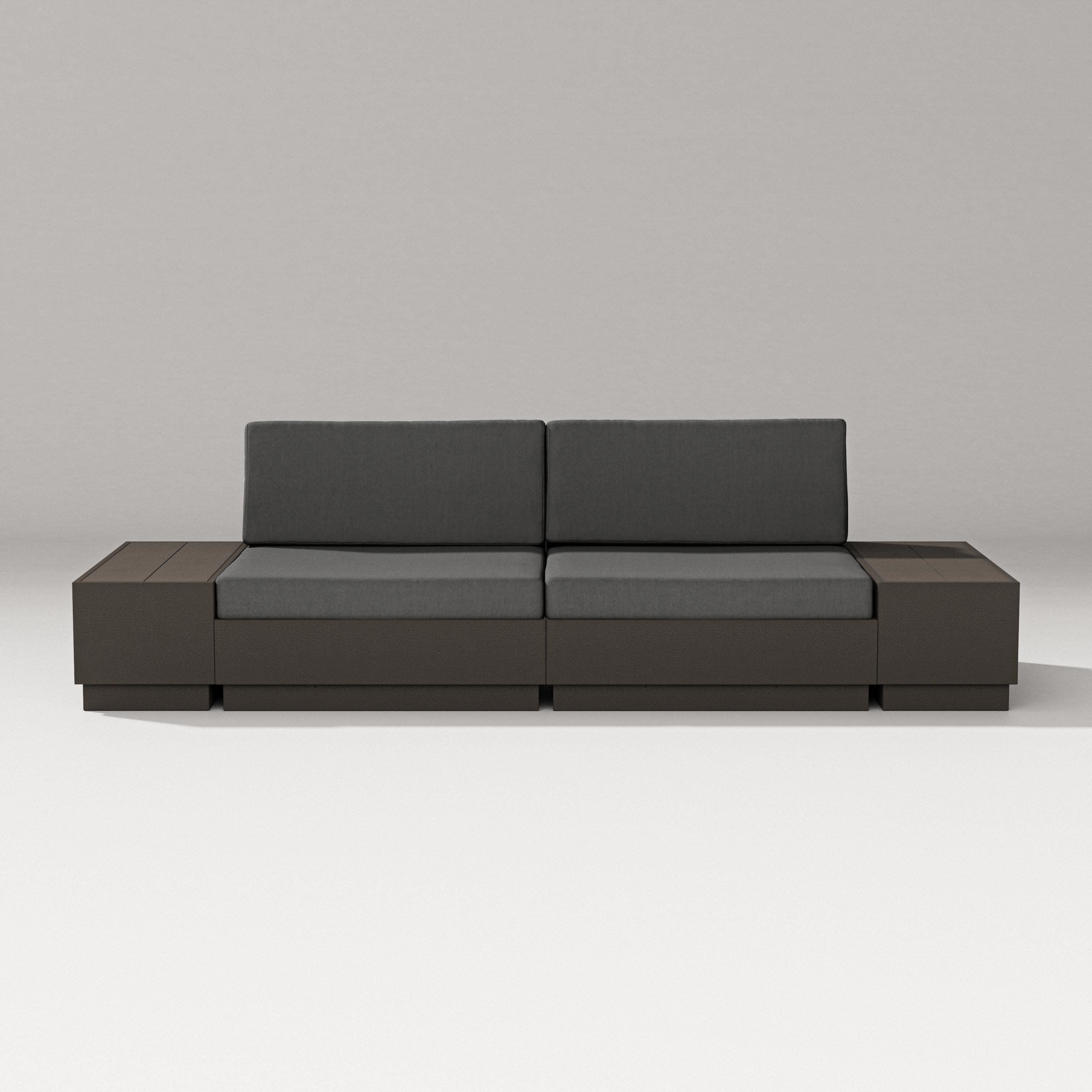 Elevate 4-Piece Loveseat Sectional in Vintage Coffee / Spectrum Carbon