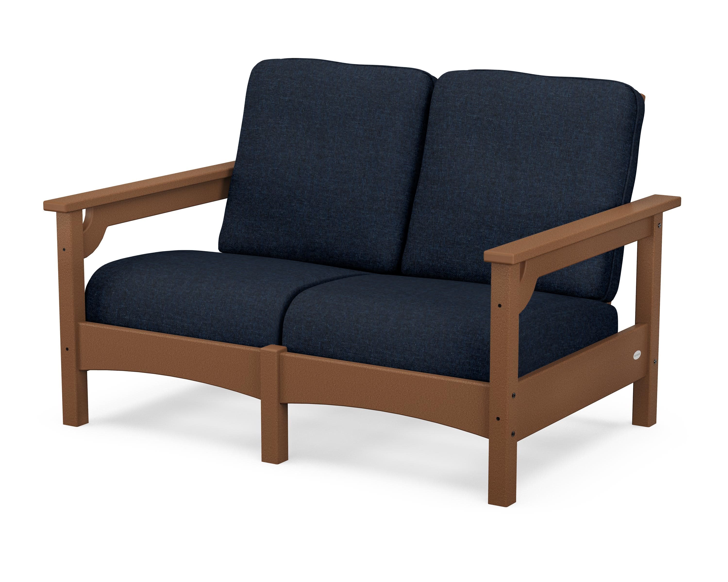 Club Loveseat in Teak / Marine Indigo