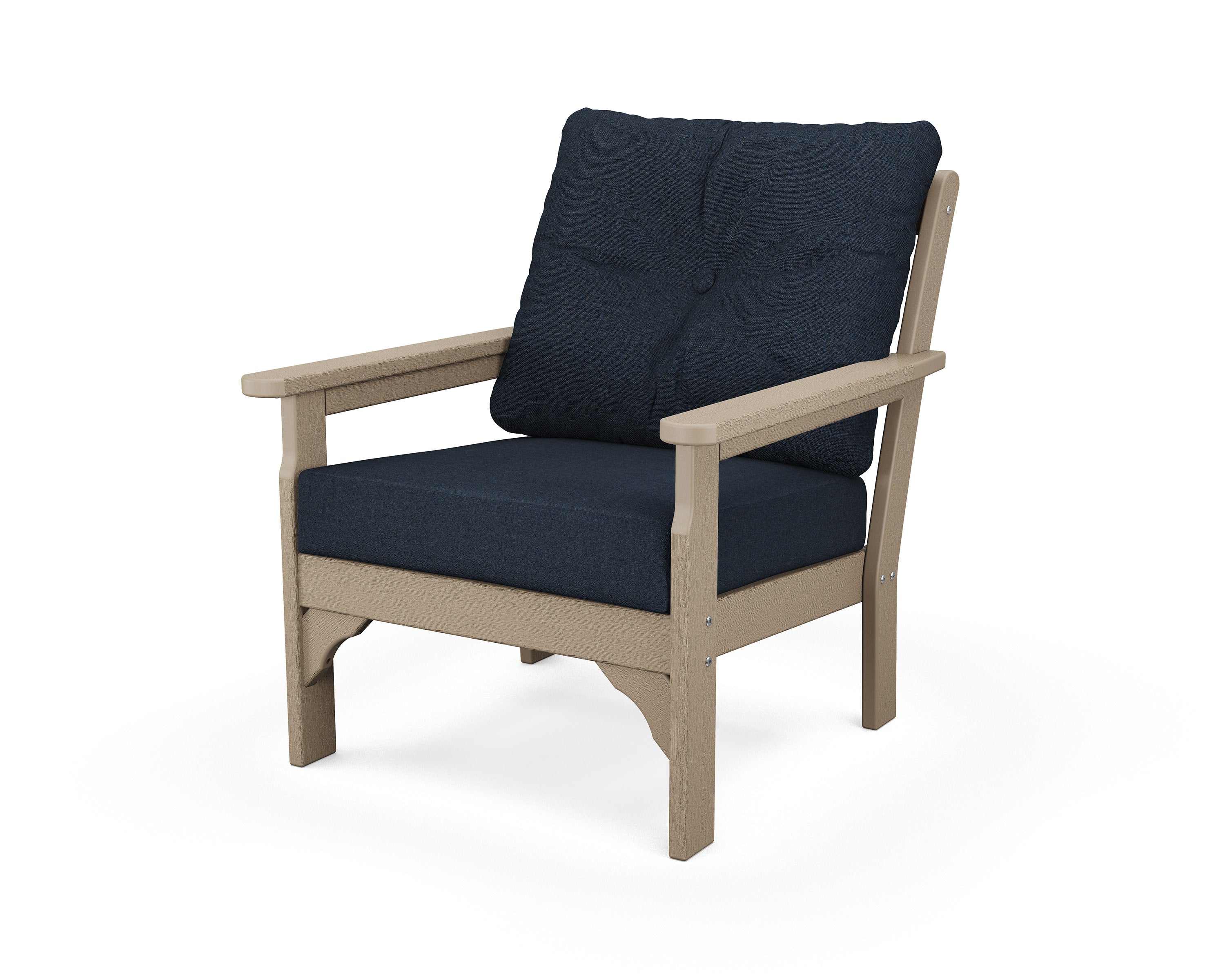 Vineyard Deep Seating Chair in Vintage Sahara / Marine Indigo