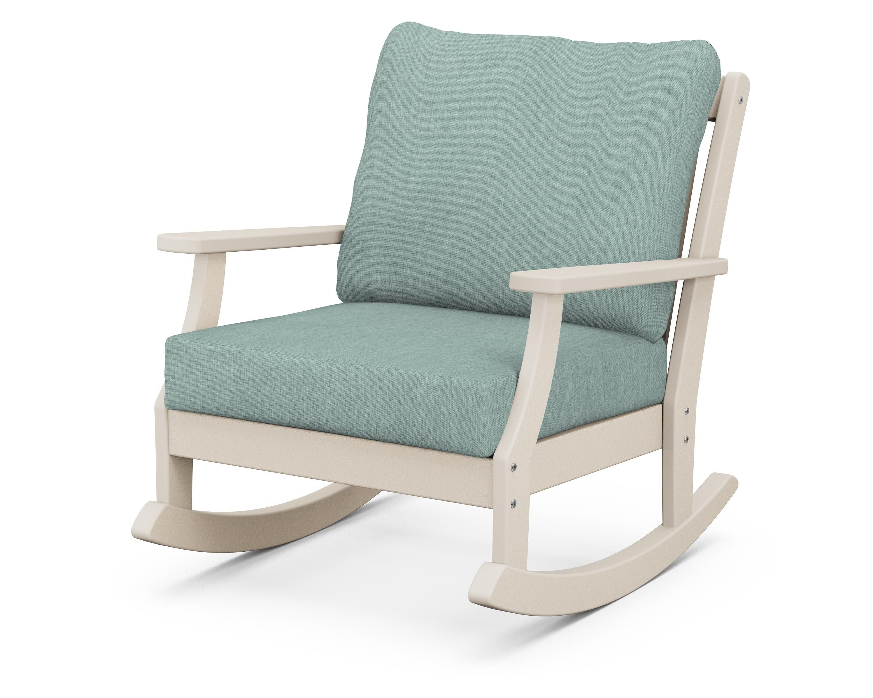 Braxton Deep Seating Rocking Chair in Sand / Glacier Spa