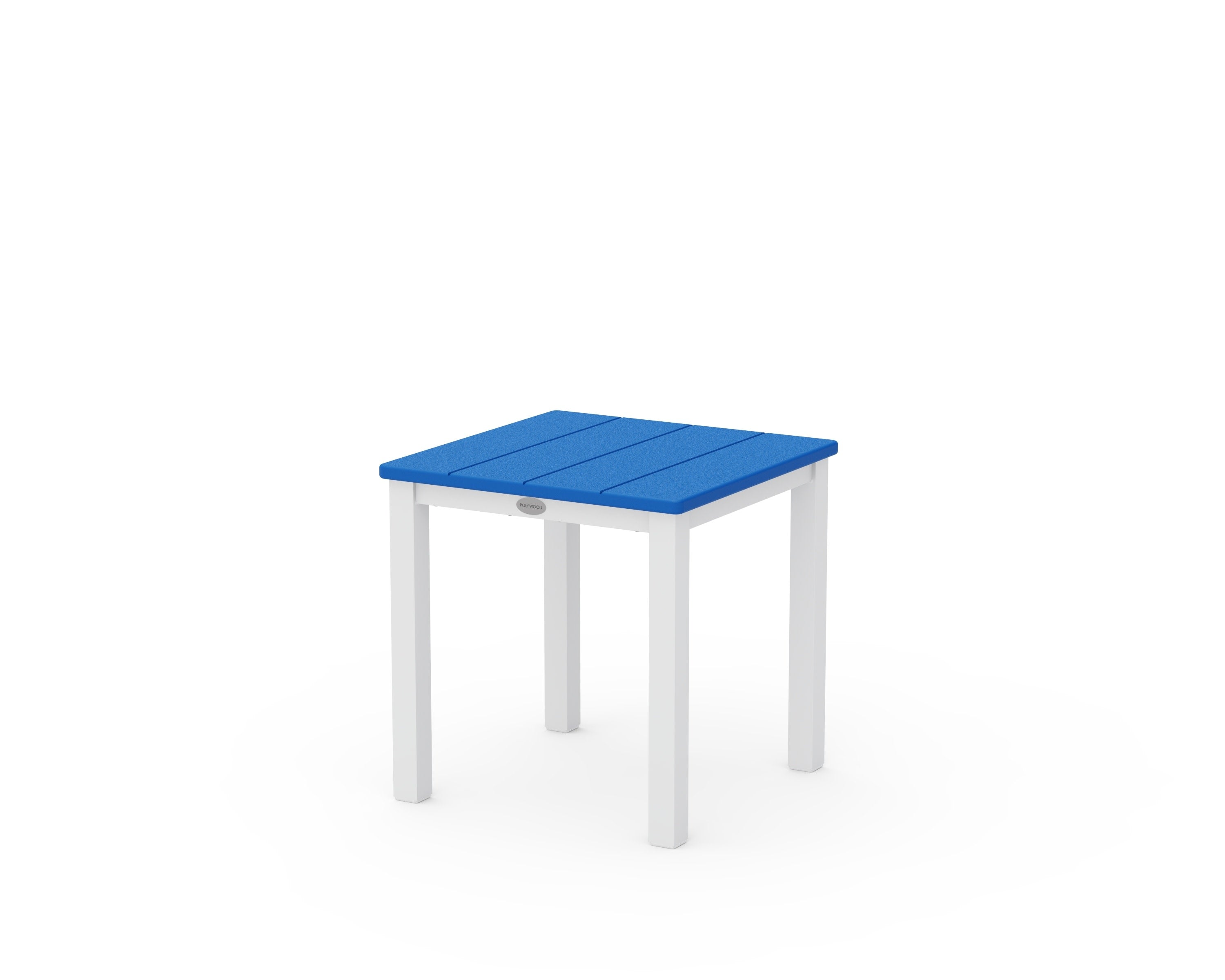 Main Street 18" Side Table in White / Pacific Blue