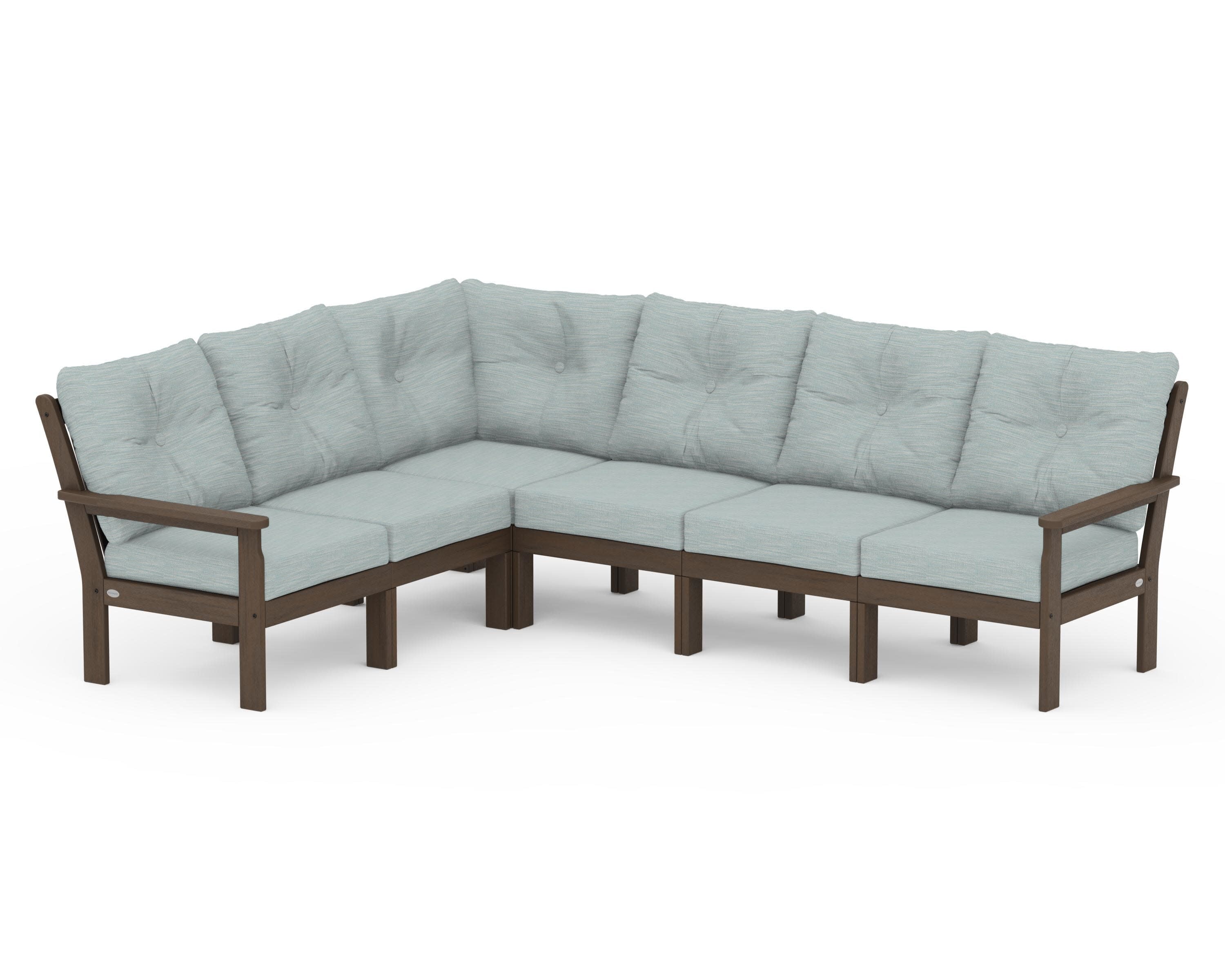 Vineyard 6-Piece Sectional in Kona / Soothe Mist