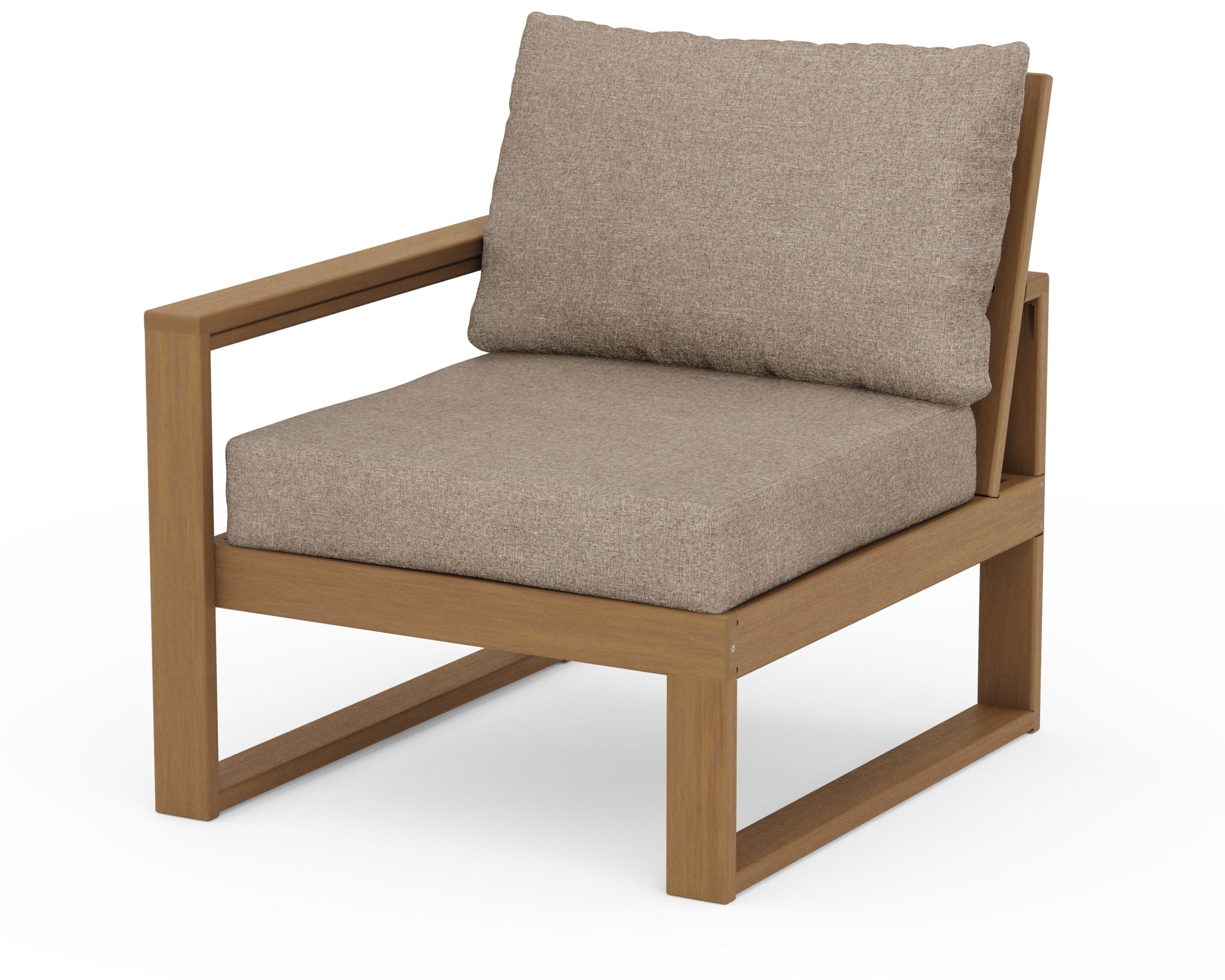 EDGE Modular Left Arm Chair in Natural / Spiced Burlap
