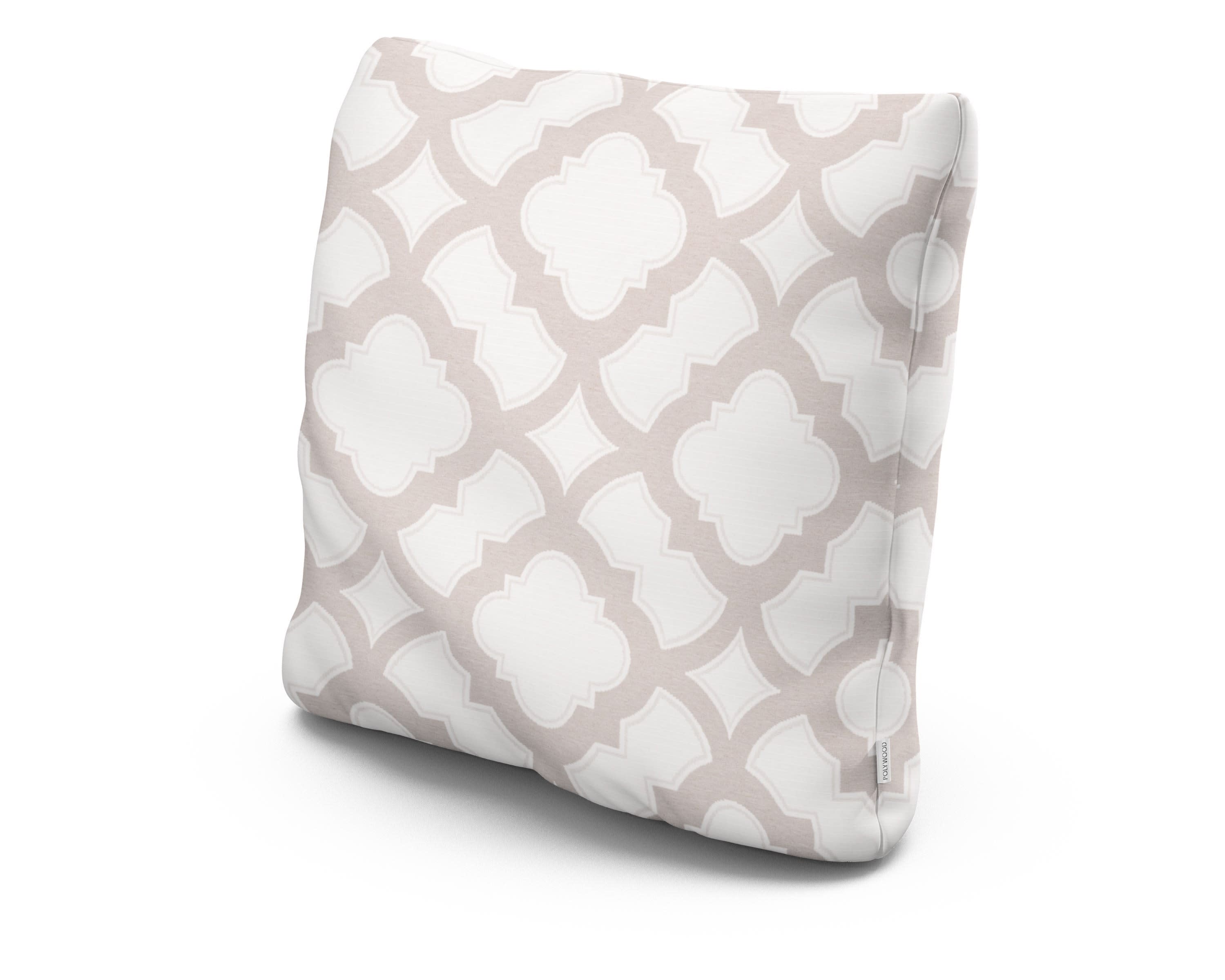 20" Outdoor Throw Pillow in Trellis Dune Burlap