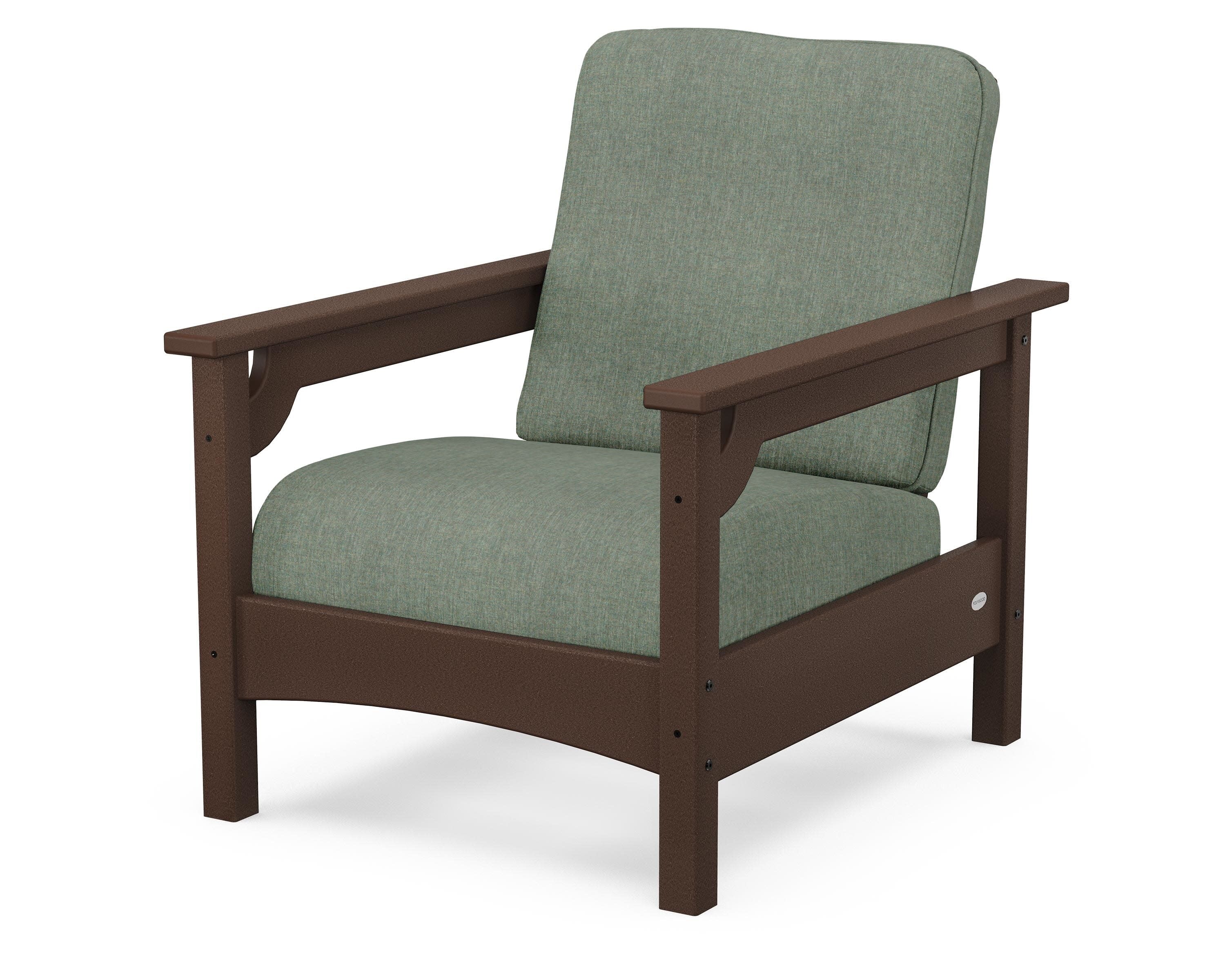 Club Chair in Mahogany / Cast Sage