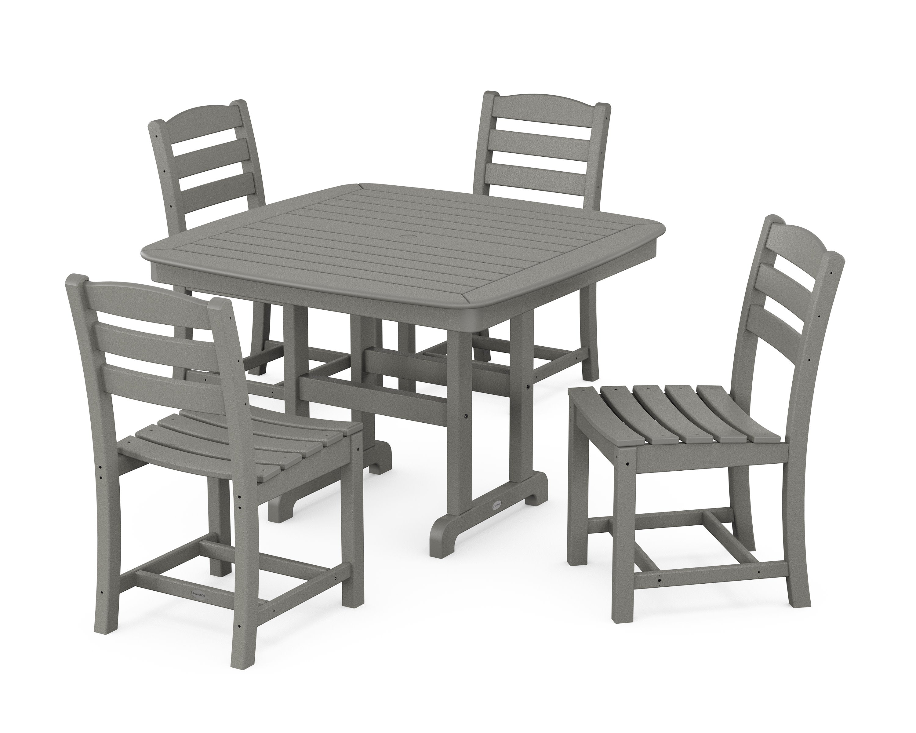 La Casa Caf Side Chair 5-Piece Dining Set with Trestle Legs in Slate Grey