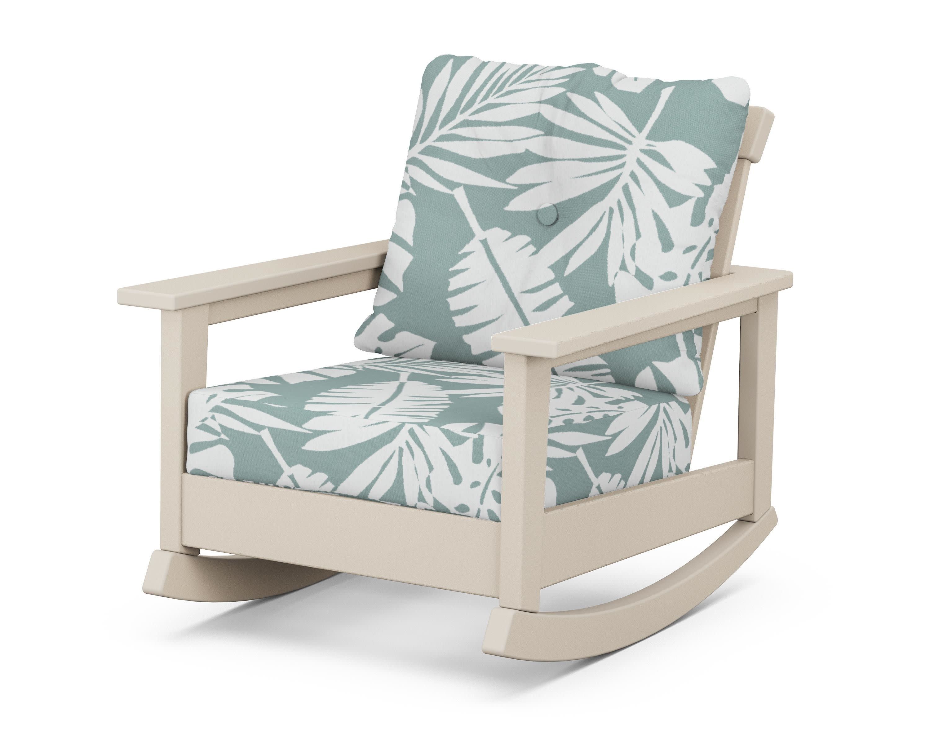 Prescott Deep Seating Rocking Chair in Sand / Leaf Glacier Spa