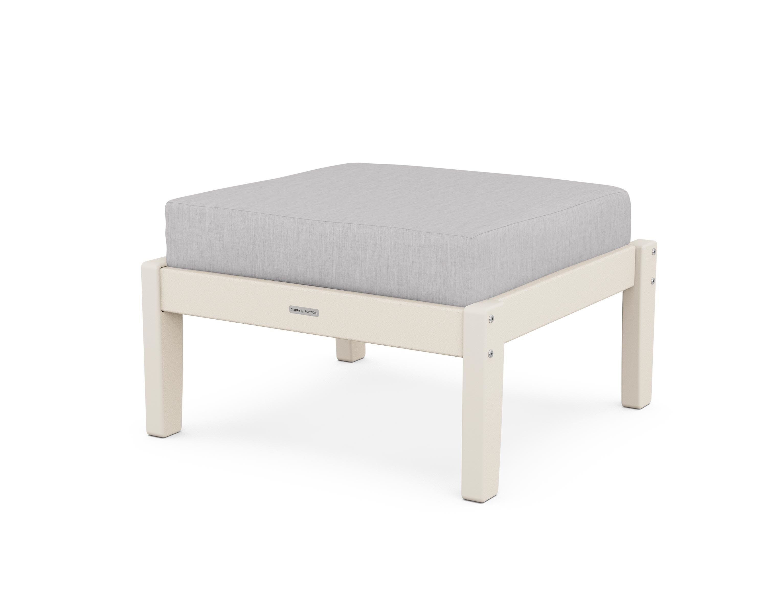 Chinoiserie Deep Seating Ottoman in Sand / Granite